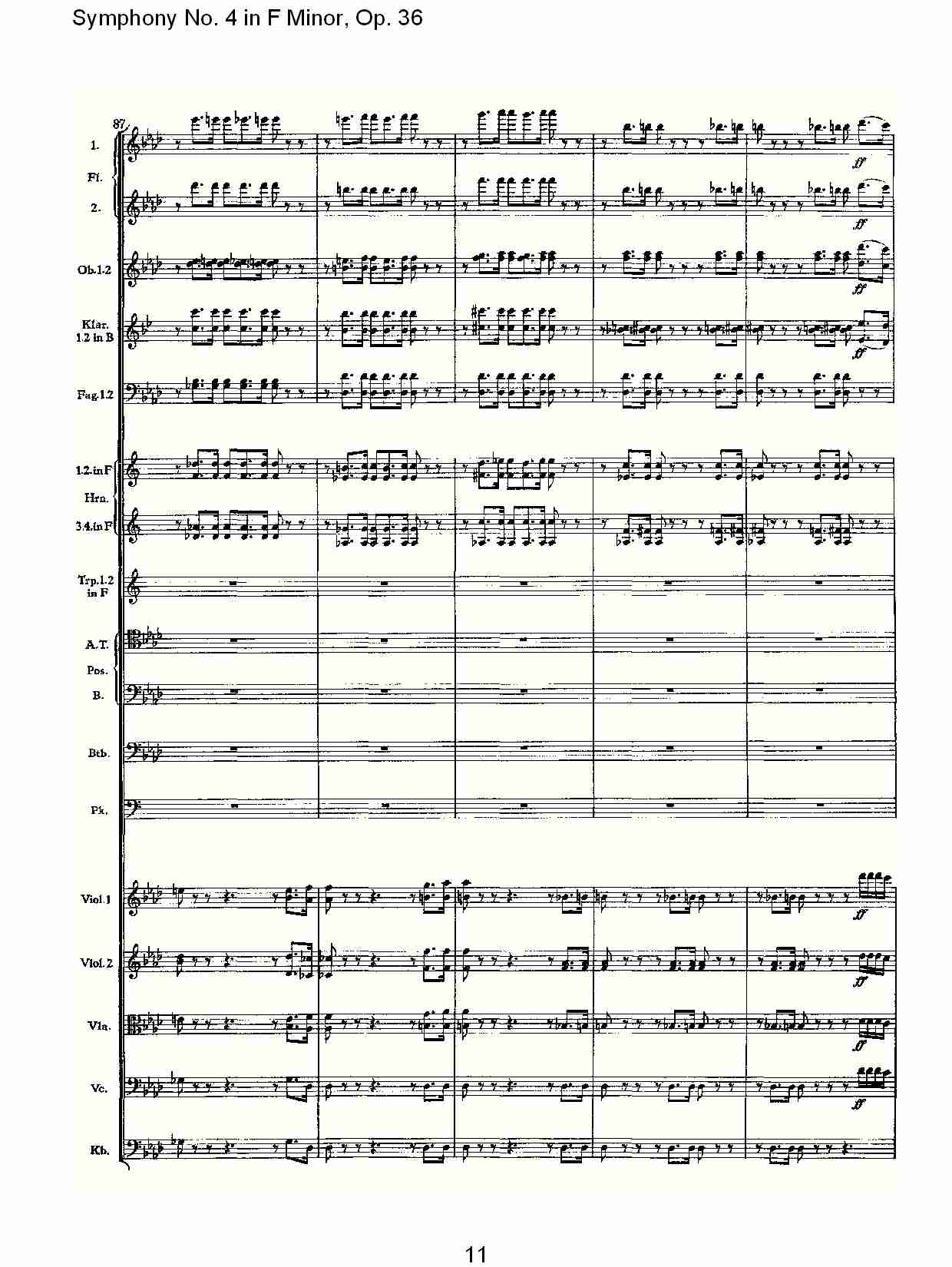 F小调第四交响曲,  Op. 36 第一乐章（三）总谱（图1）