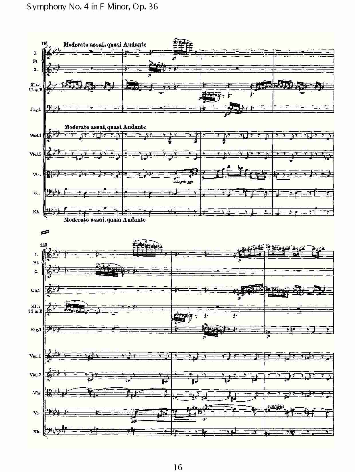 F小调第四交响曲,  Op. 36 第一乐章（四）总谱（图1）
