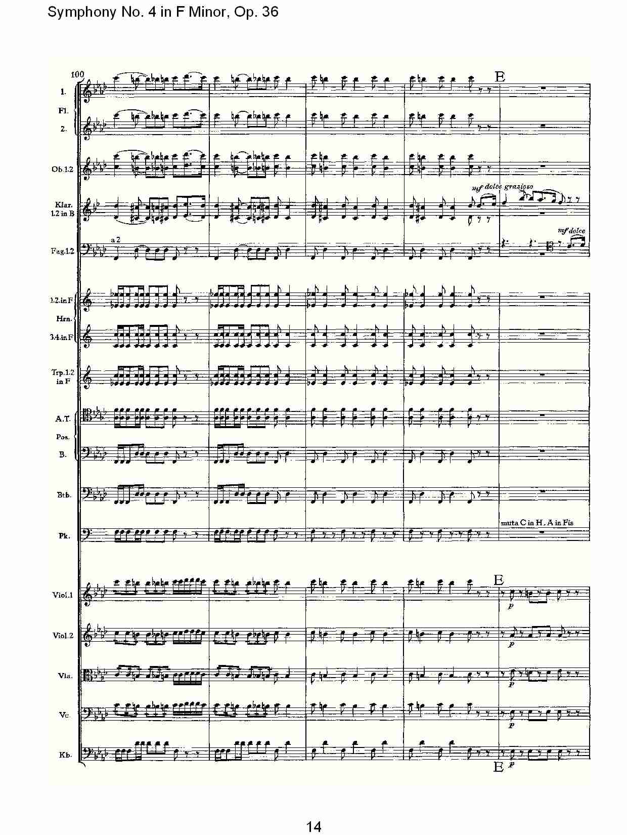 F小调第四交响曲,  Op. 36 第一乐章（三）总谱（图4）