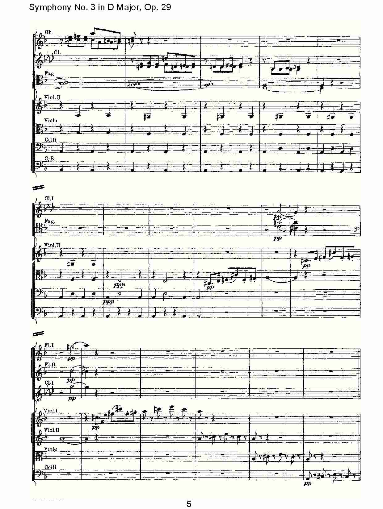 D大调第三交响曲,  Op.29第一乐章（一）总谱（图5）