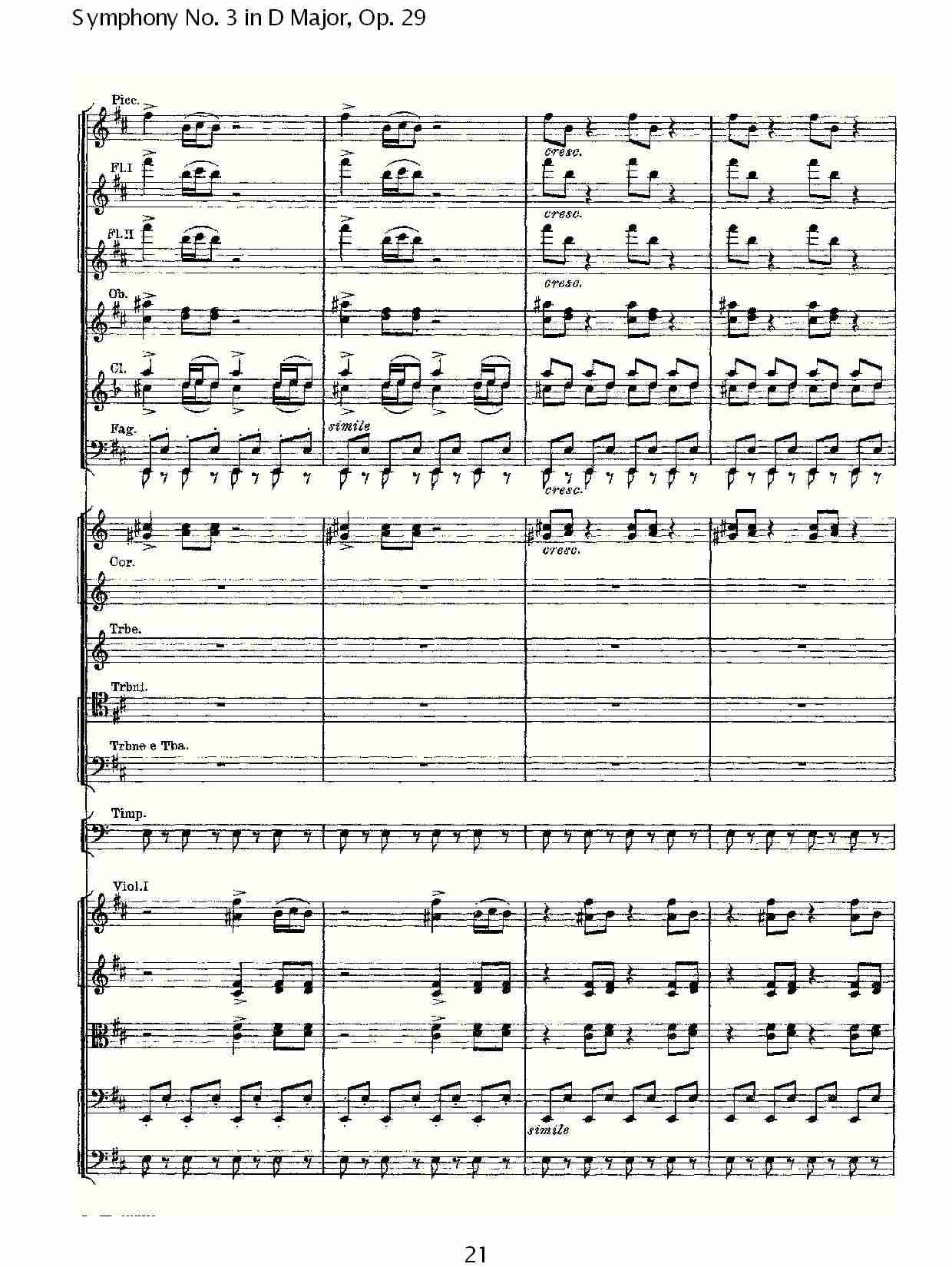 D大调第三交响曲,  Op.29第一乐章（五）总谱（图1）