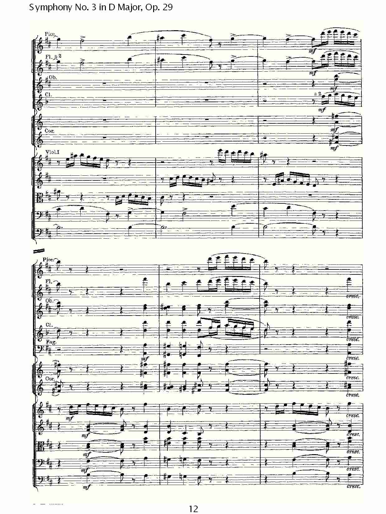 D大调第三交响曲,  Op.29第一乐章（三）总谱（图2）
