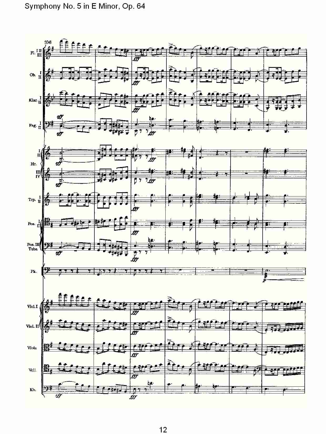 E小调第五交响曲,  Op.64第一乐章（三）总谱（图2）