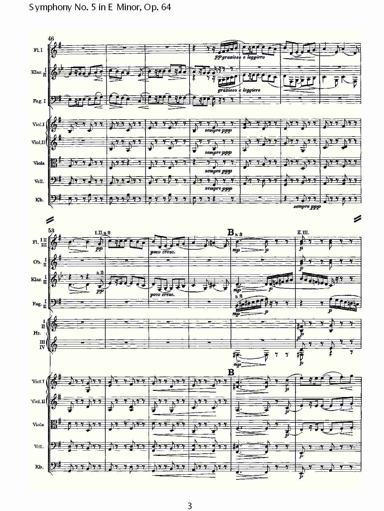 E小调第五交响曲,  Op.64第一乐章（一）总谱（图3）
