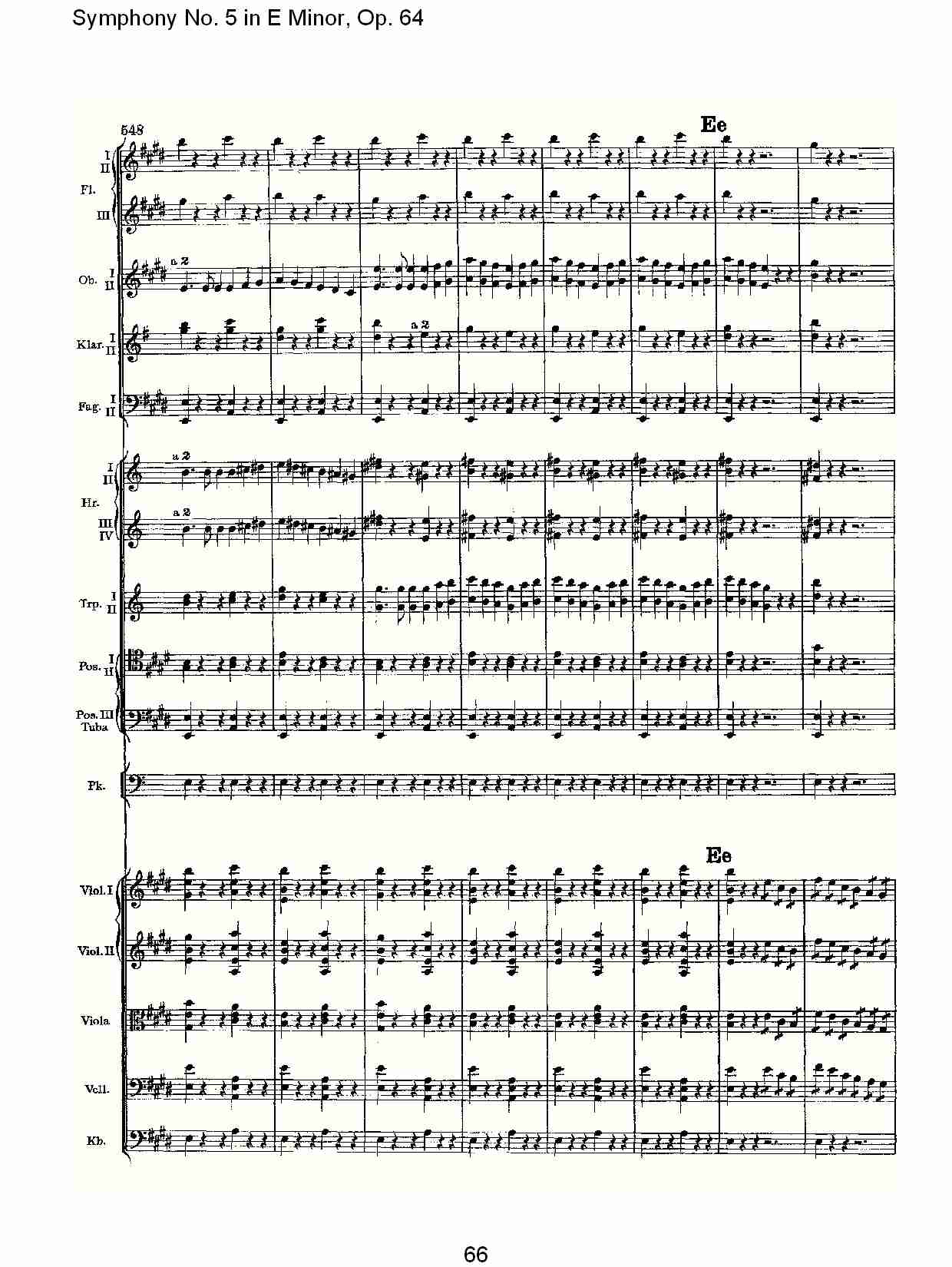 E小调第五交响曲,  Op.64第四乐章（十四）总谱（图1）