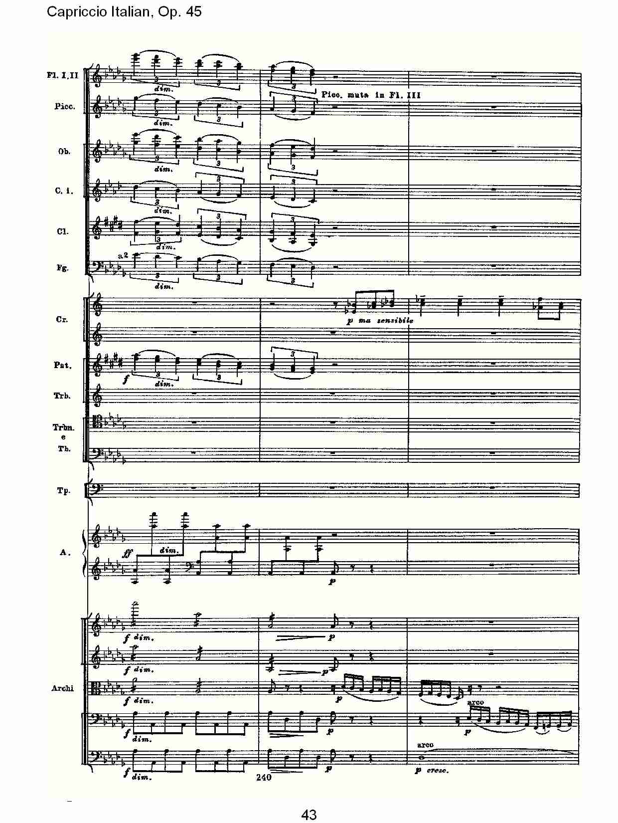 意大利幻想曲,Op.45第一部（九）总谱（图3）