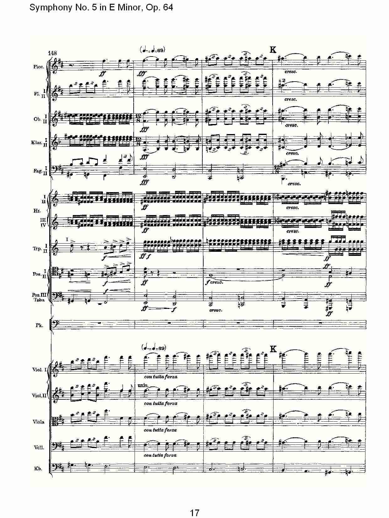 E小调第五交响曲,  Op.64第二乐章（四）总谱（图2）