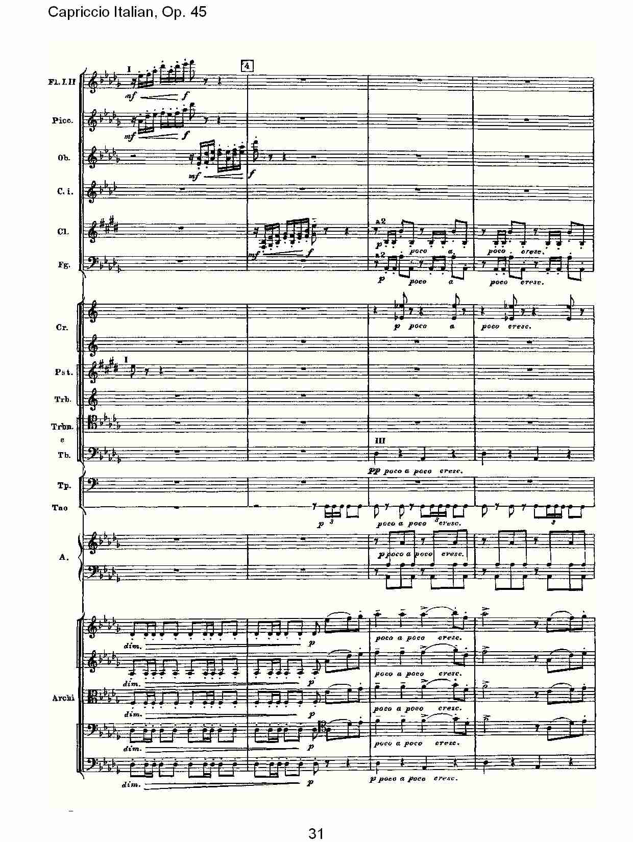 意大利幻想曲,Op.45第一部（七）总谱（图1）