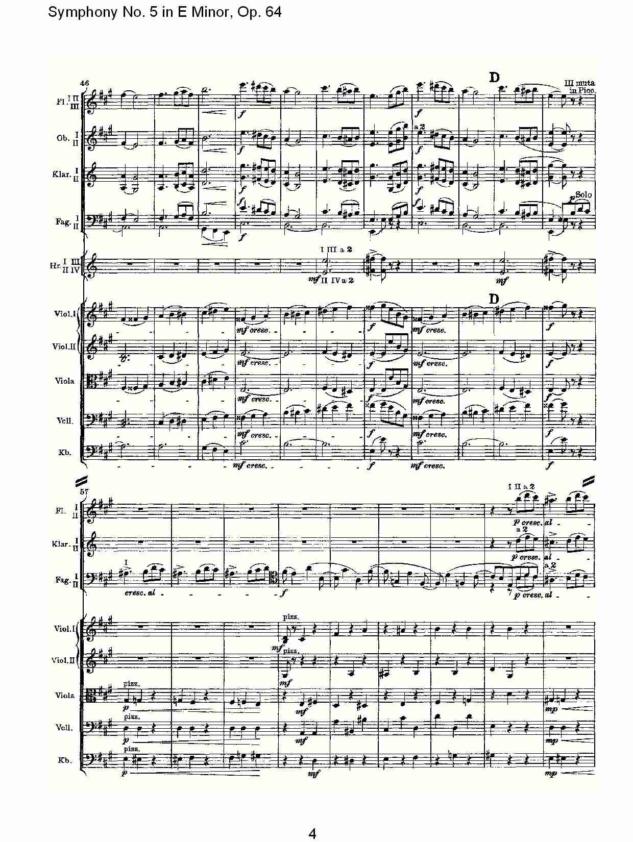 E小调第五交响曲,  Op.64第三乐章（一）总谱（图4）