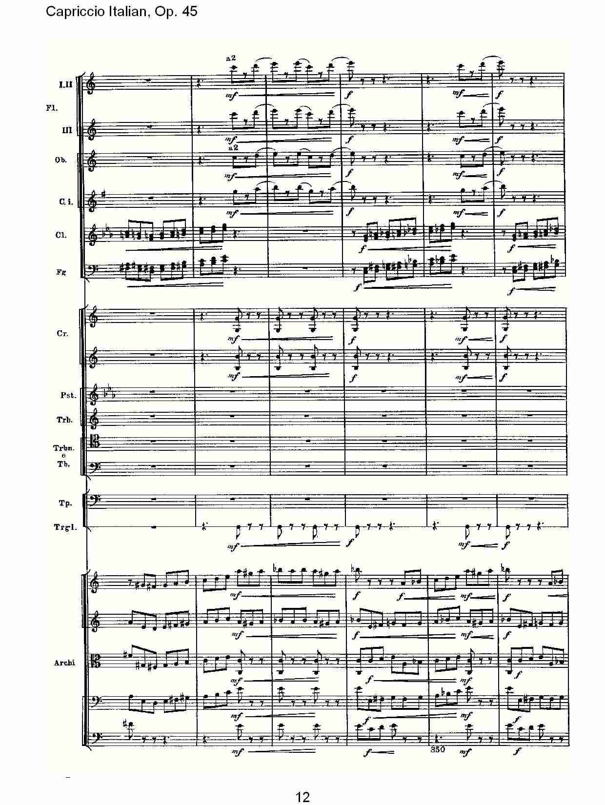 意大利幻想曲,Op.45第二部（三）总谱（图2）