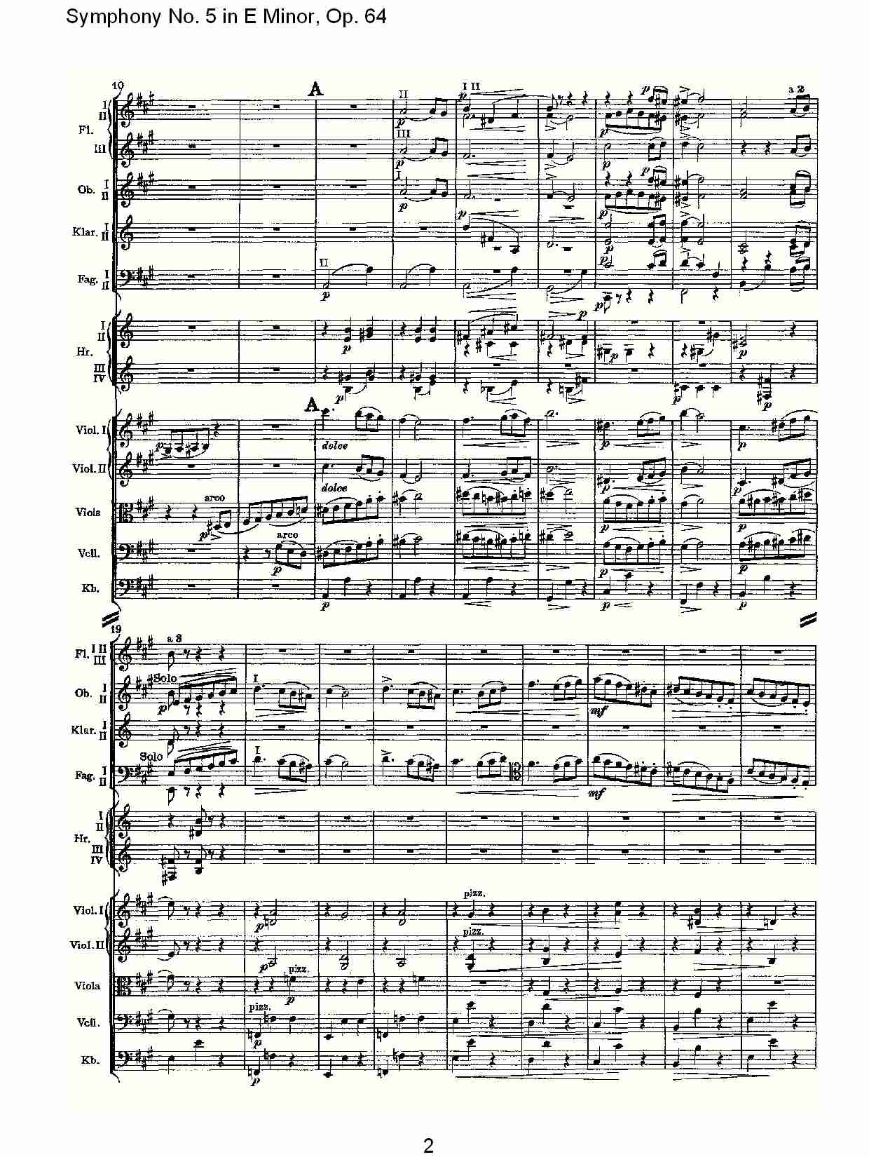 E小调第五交响曲,  Op.64第三乐章（一）总谱（图2）