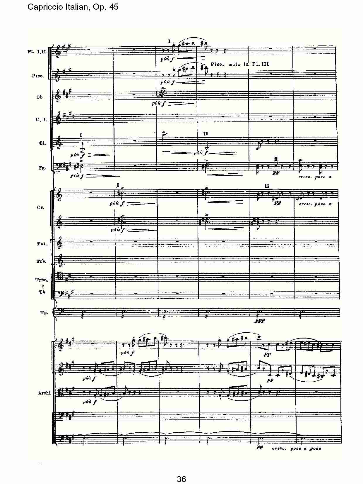 意大利幻想曲,Op.45第二部（八）总谱（图1）