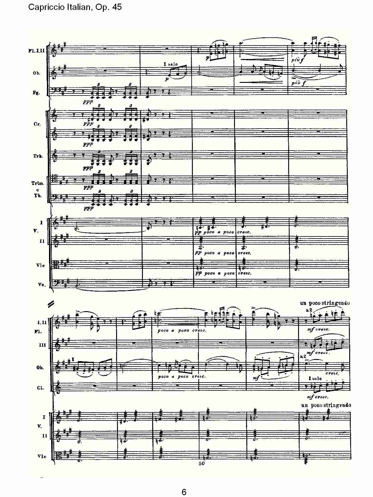意大利幻想曲,Op.45第一部（二）总谱（图1）