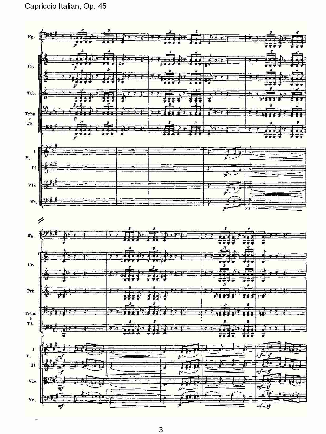 意大利幻想曲,Op.45第一部（一）总谱（图3）