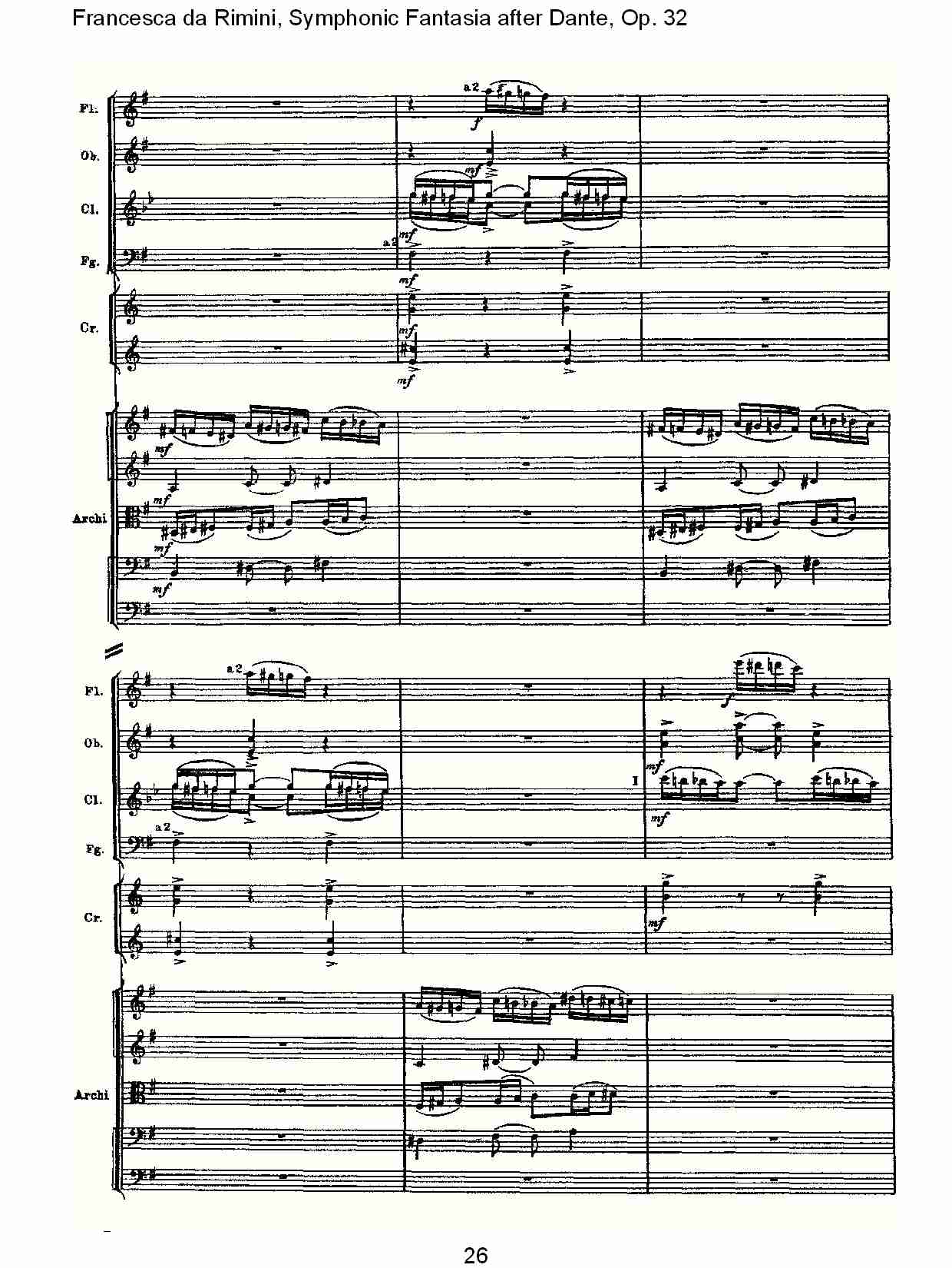Francesca da Rimini, 但丁幻想曲Op.32 第一部（六）总谱（图1）