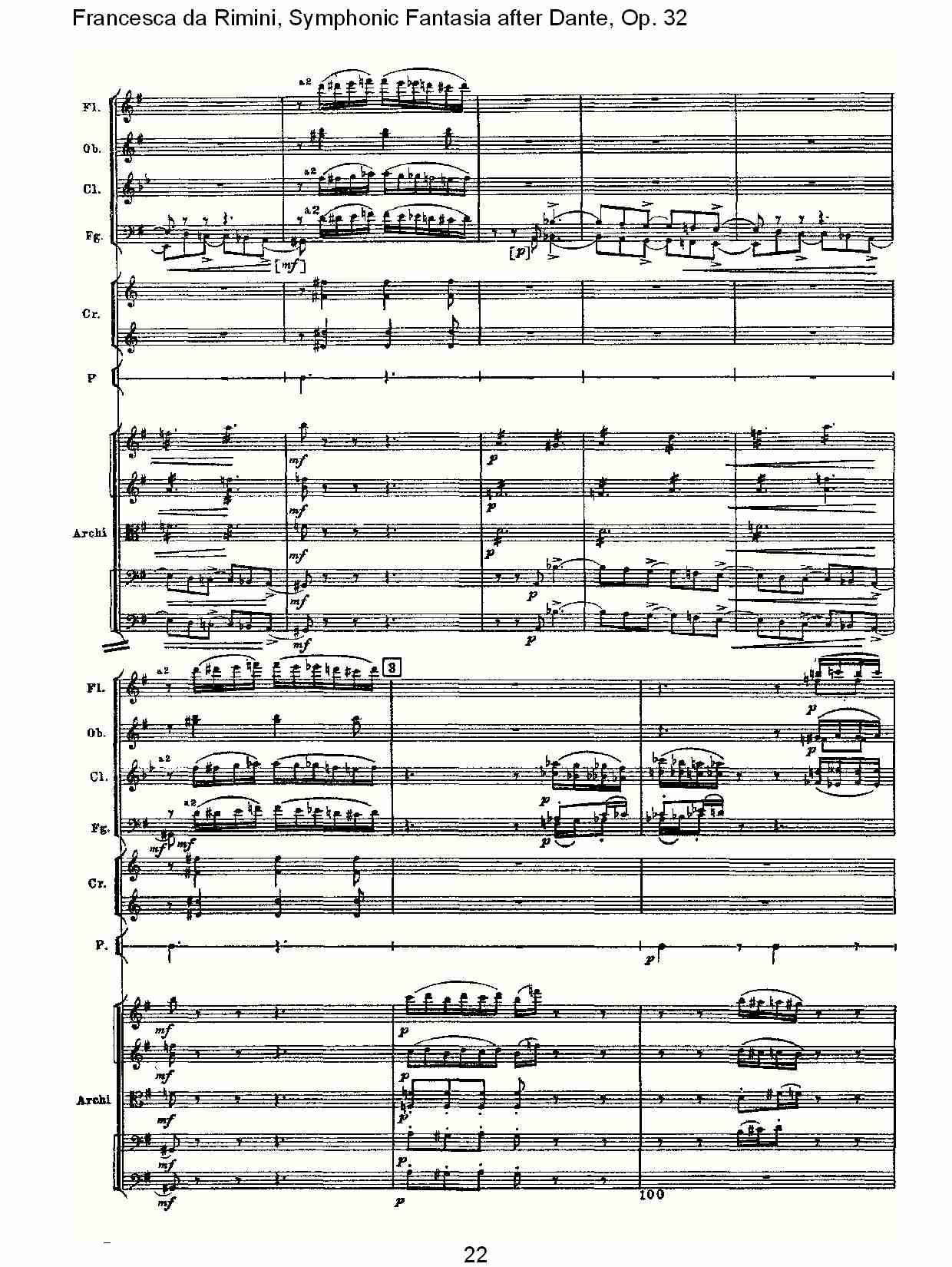 Francesca da Rimini, 但丁幻想曲Op.32 第一部（五）总谱（图2）