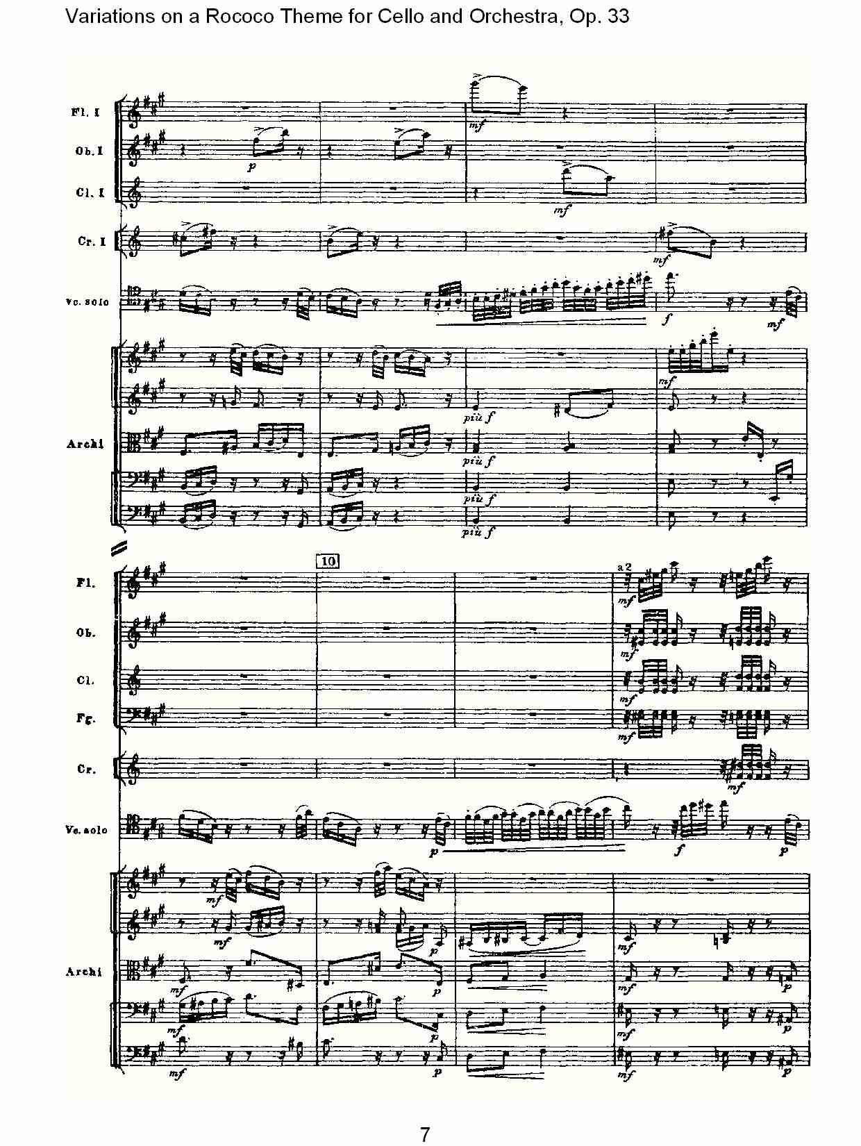 大提琴与管弦乐洛可可主题a小调变奏曲, Op.33（二）总谱（图2）