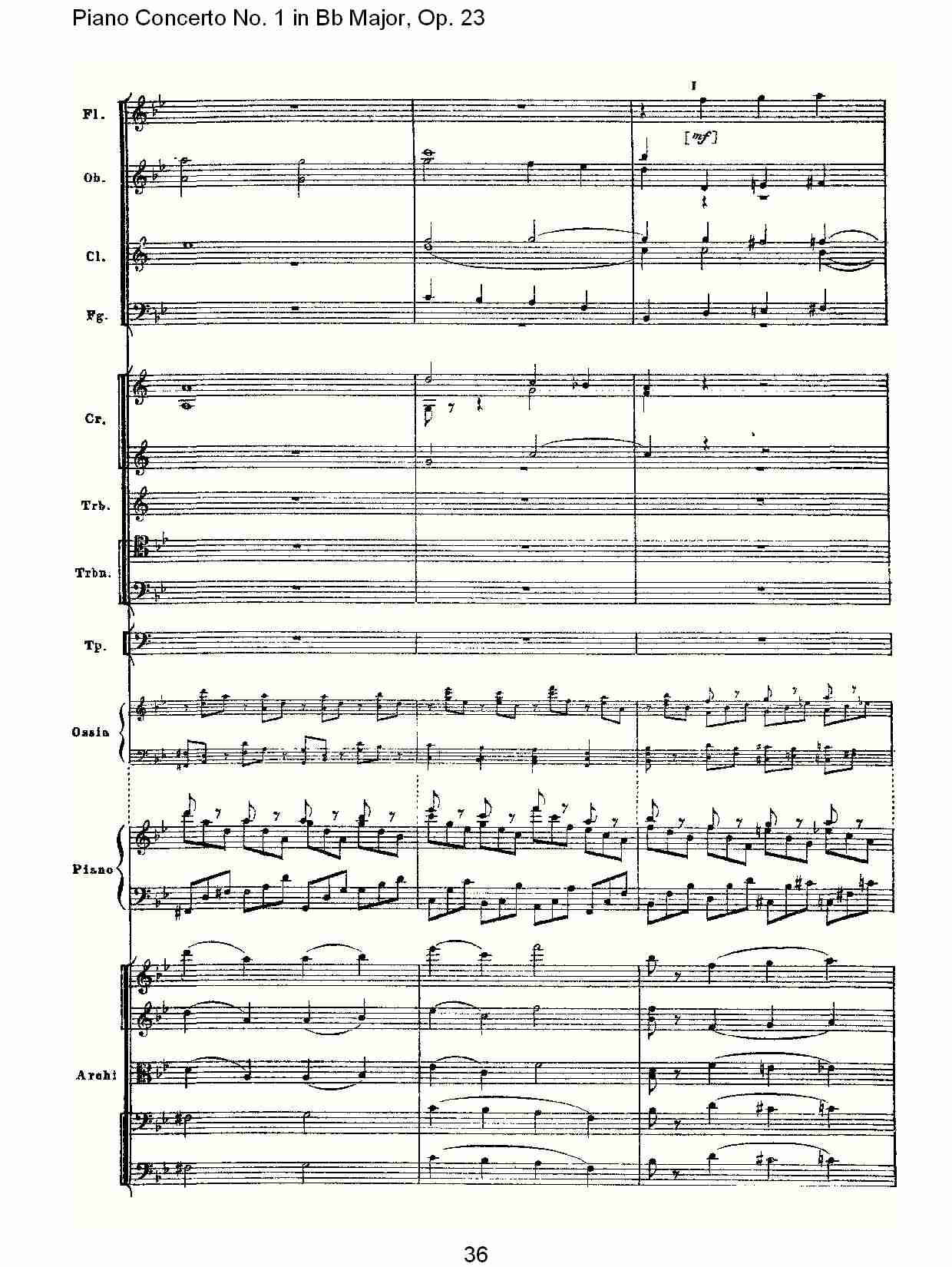 Bb大调第一钢琴协奏曲,Op.23第一乐章第二部（八）总谱（图1）