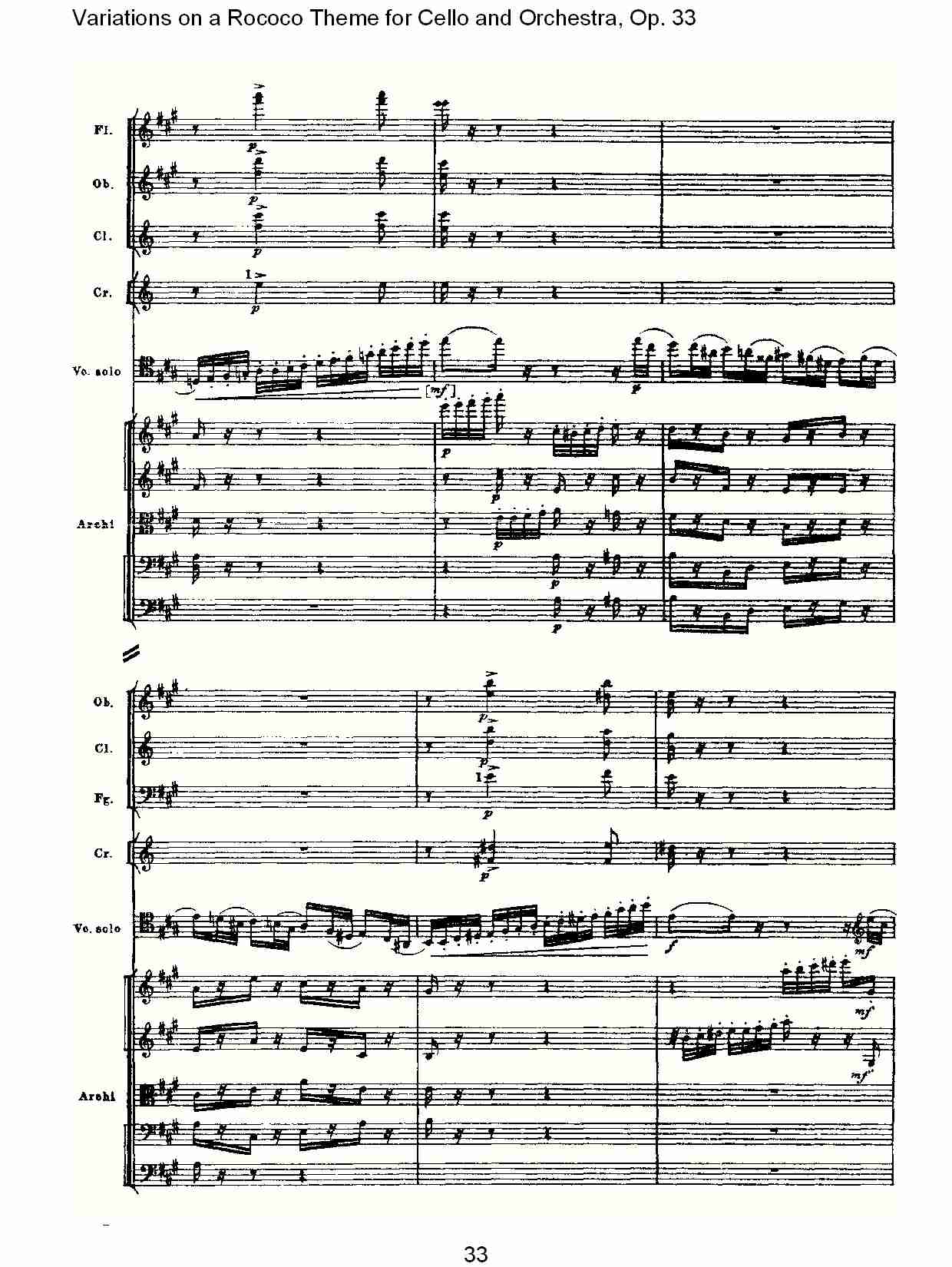 大提琴与管弦乐洛可可主题a小调变奏曲, Op.33（七）总谱（图3）