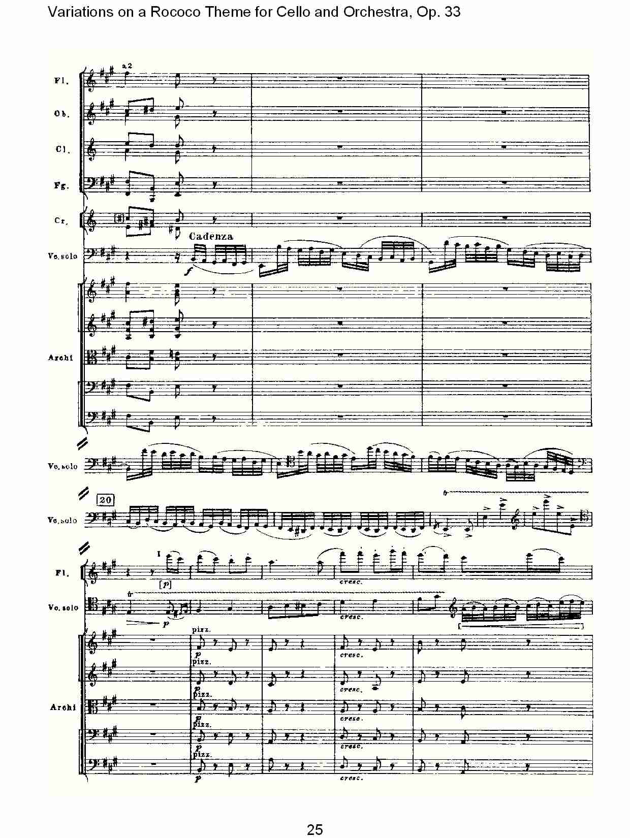 大提琴与管弦乐洛可可主题a小调变奏曲, Op.33（五）总谱（图5）
