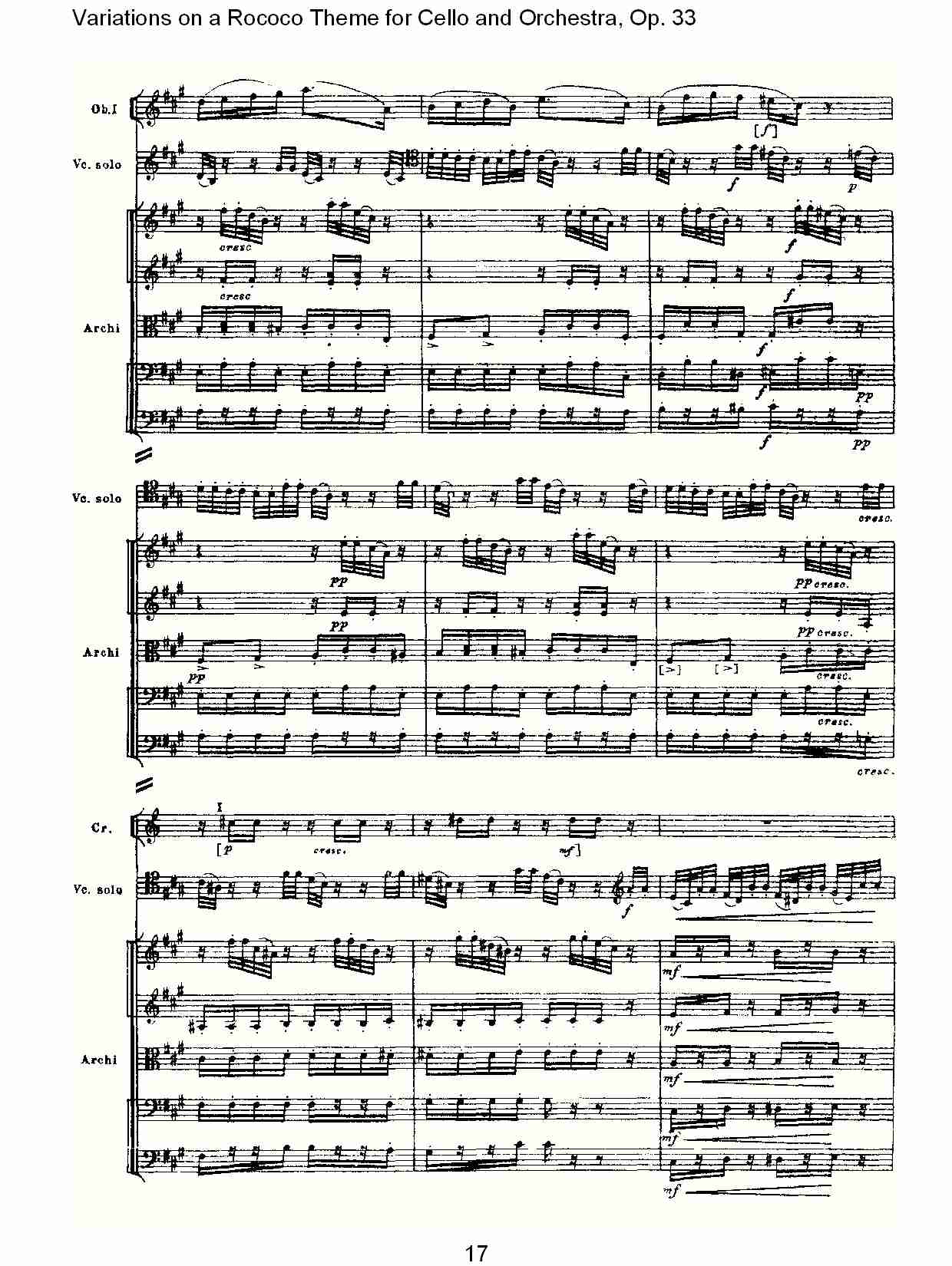 大提琴与管弦乐洛可可主题a小调变奏曲, Op.33（四）总谱（图2）