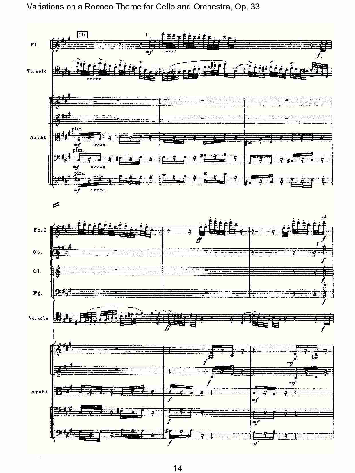 大提琴与管弦乐洛可可主题a小调变奏曲, Op.33（三）总谱（图4）