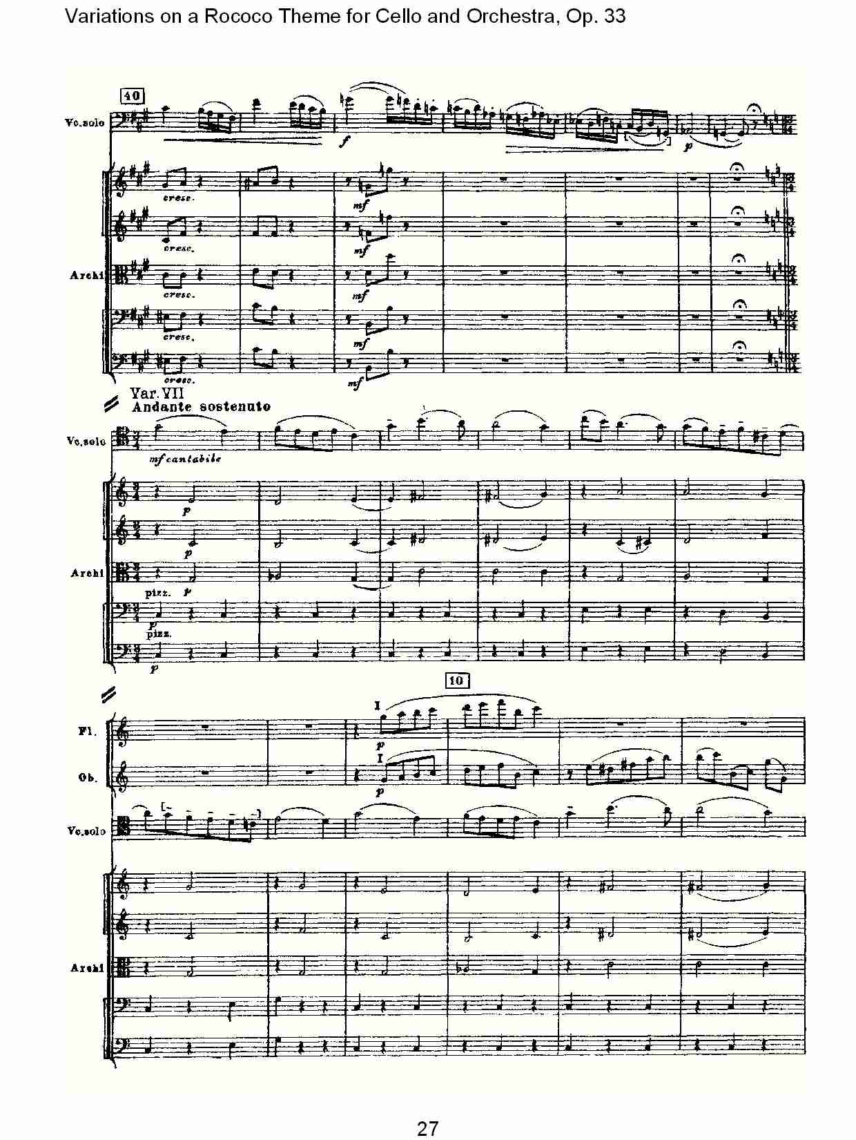 大提琴与管弦乐洛可可主题a小调变奏曲, Op.33（六）总谱（图2）