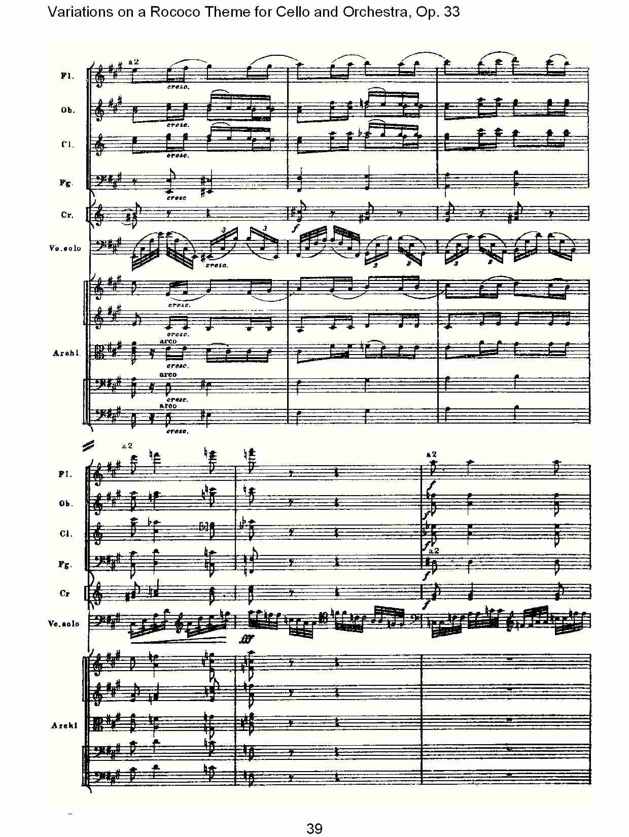 大提琴与管弦乐洛可可主题a小调变奏曲, Op.33（八）总谱（图4）