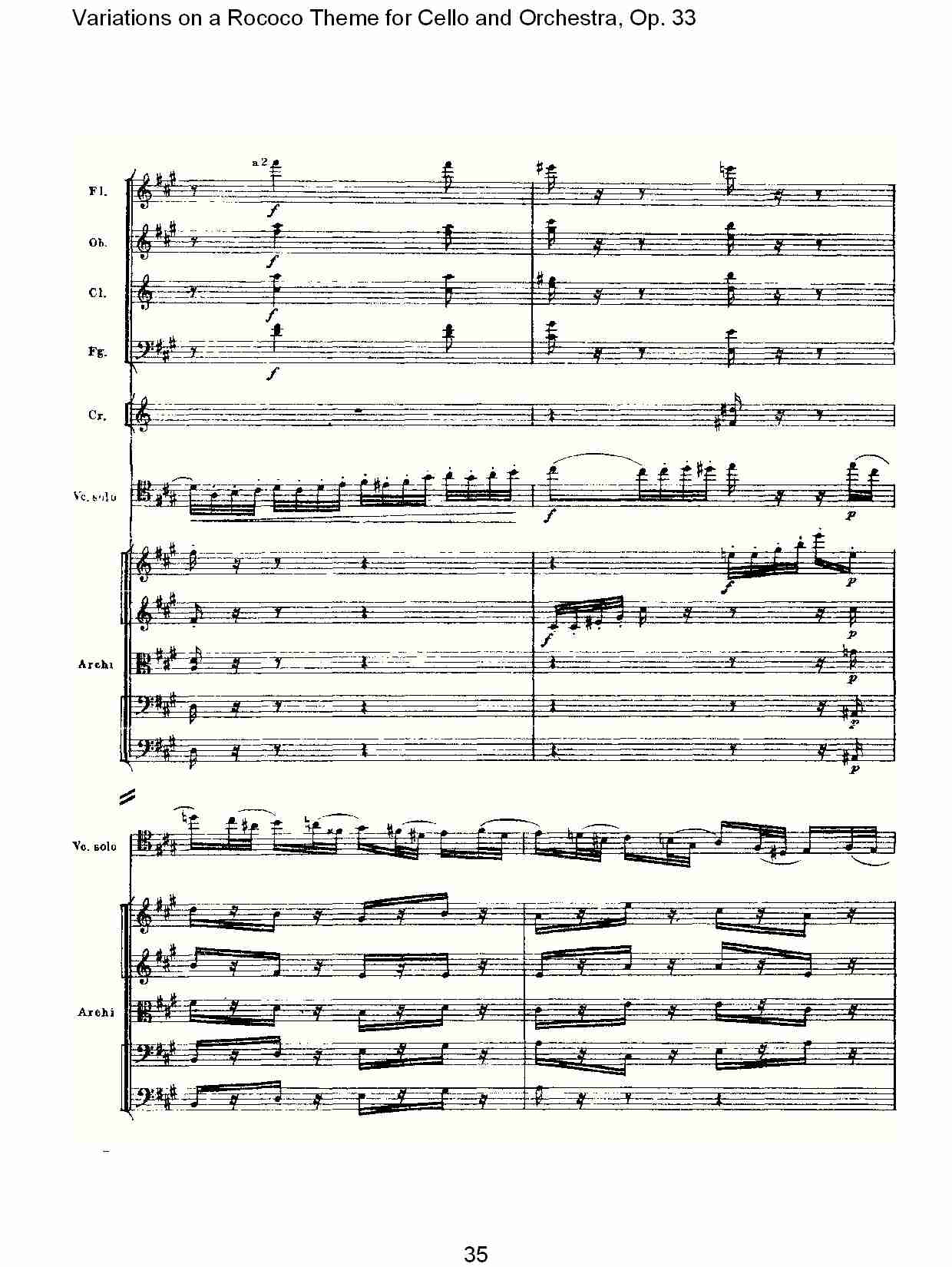 大提琴与管弦乐洛可可主题a小调变奏曲, Op.33（七）总谱（图5）
