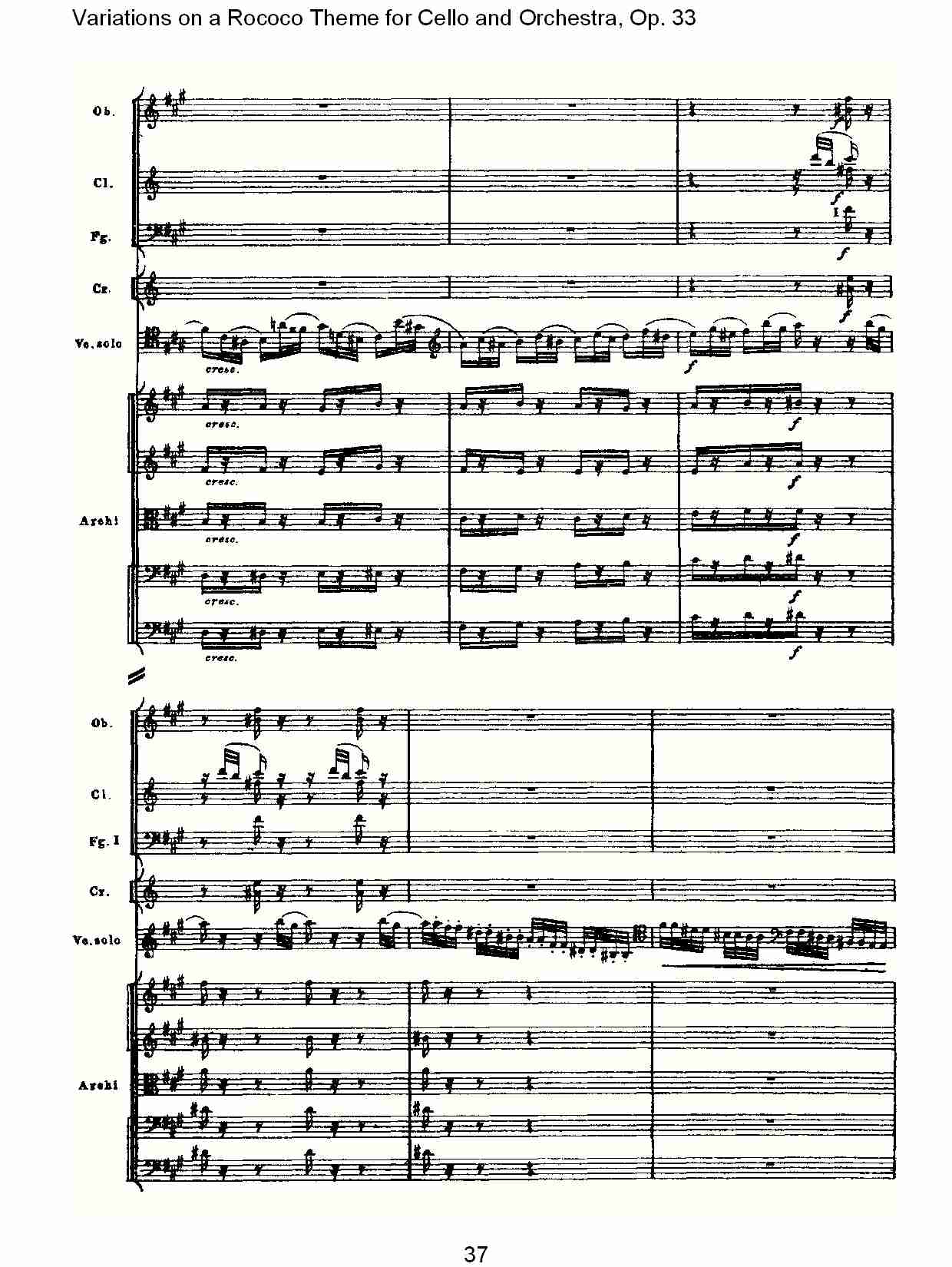 大提琴与管弦乐洛可可主题a小调变奏曲, Op.33（八）总谱（图2）