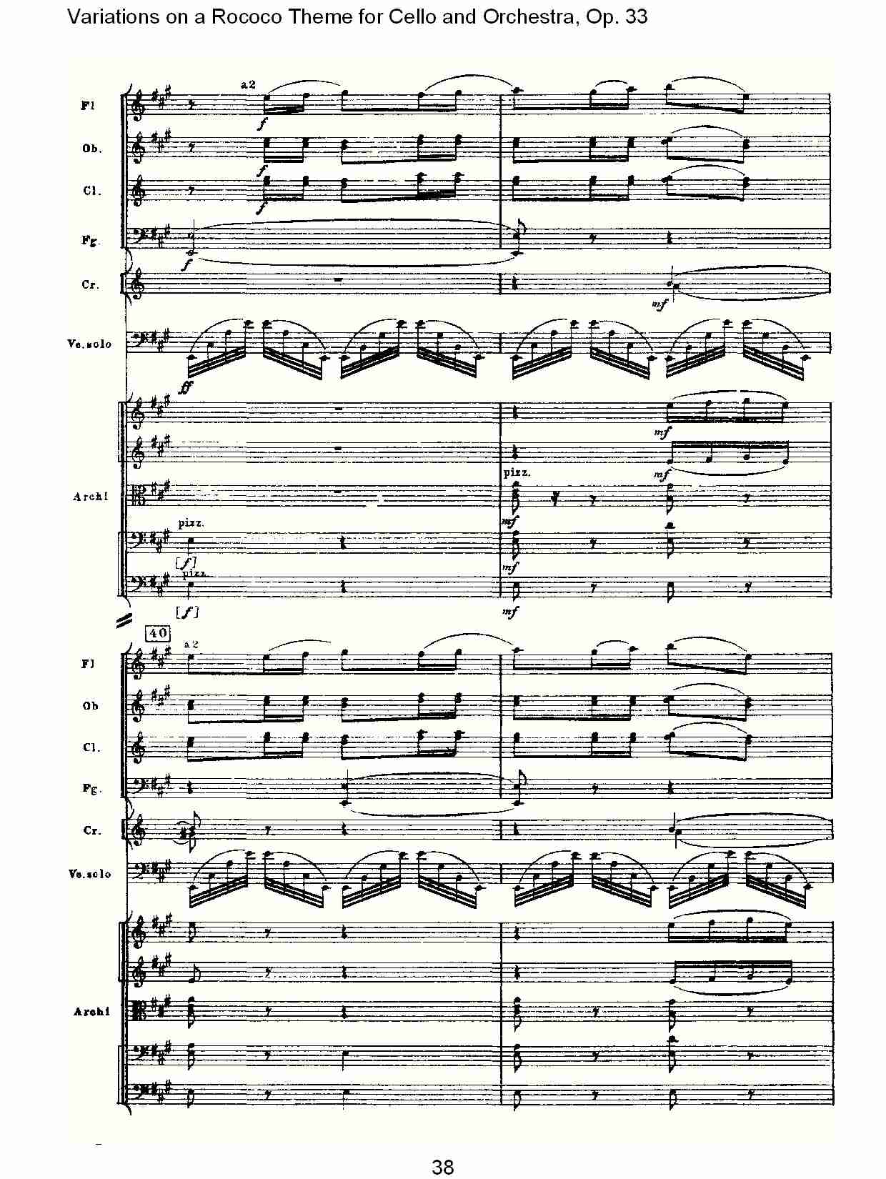 大提琴与管弦乐洛可可主题a小调变奏曲, Op.33（八）总谱（图3）