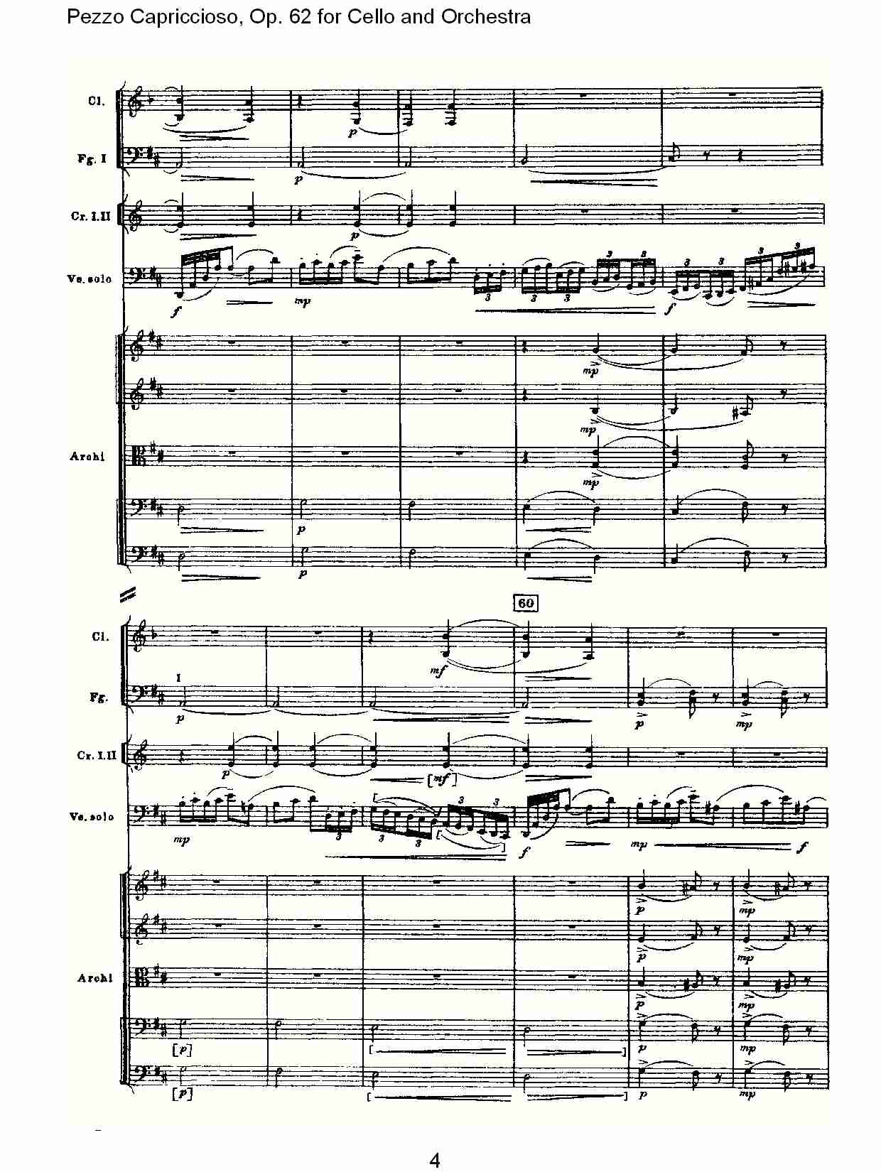 大提琴与管弦乐Pezzo Capriccioso, Op.62（一）总谱（图4）