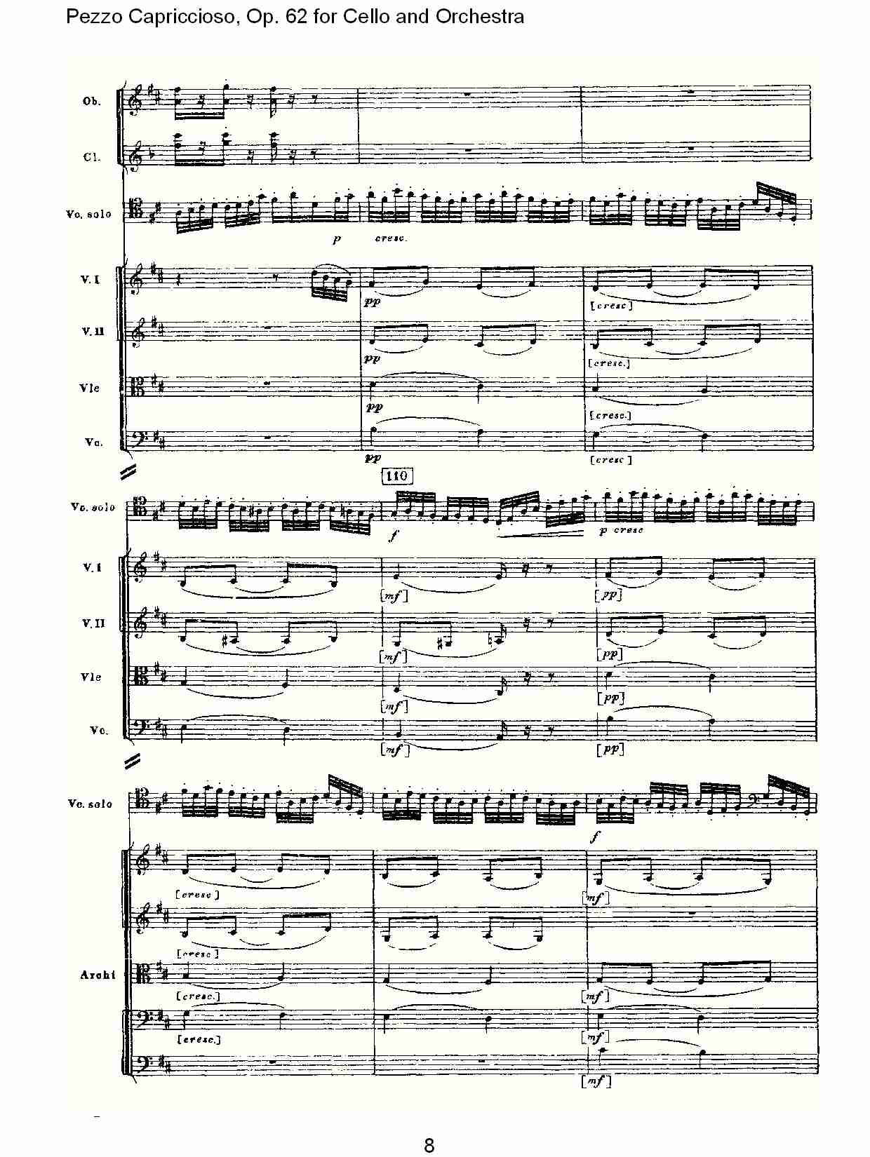 大提琴与管弦乐Pezzo Capriccioso, Op.62（二）总谱（图3）