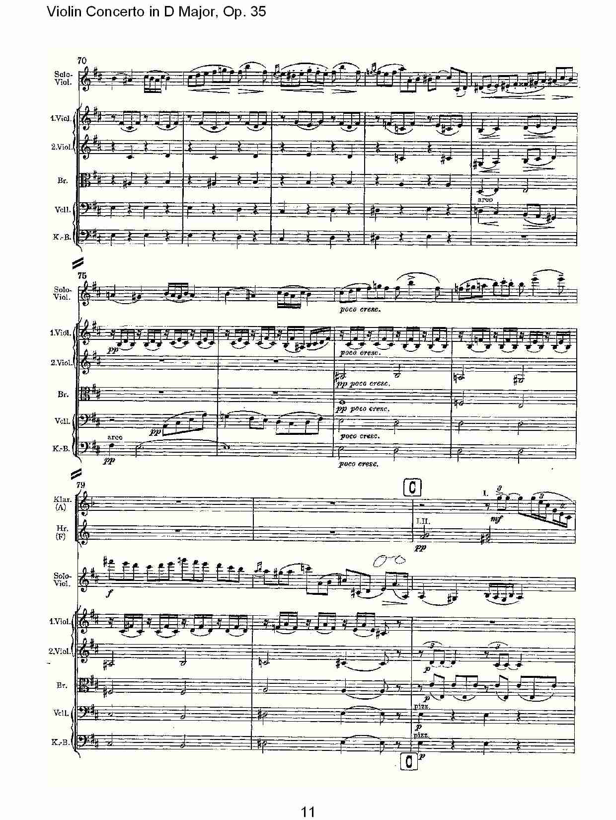 D大调小提琴协奏曲, Op.35第一乐章（三）总谱（图1）