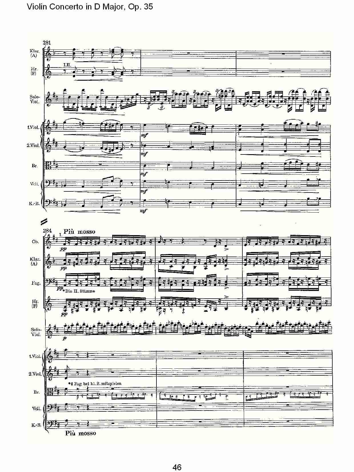 D大调小提琴协奏曲, Op.35第一乐章（十）总谱（图1）