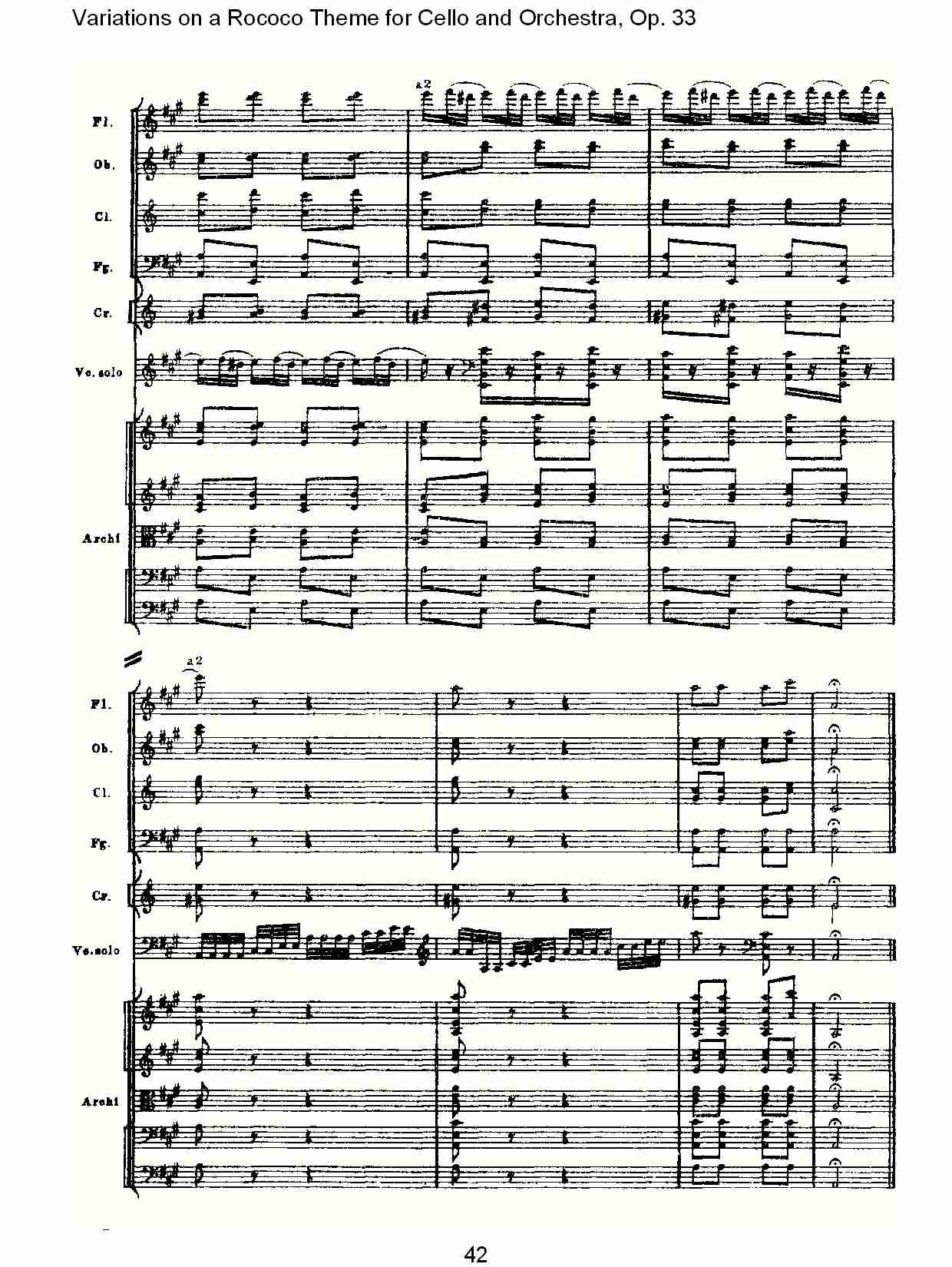 大提琴与管弦乐洛可可主题a小调变奏曲, Op.33（九）总谱（图2）
