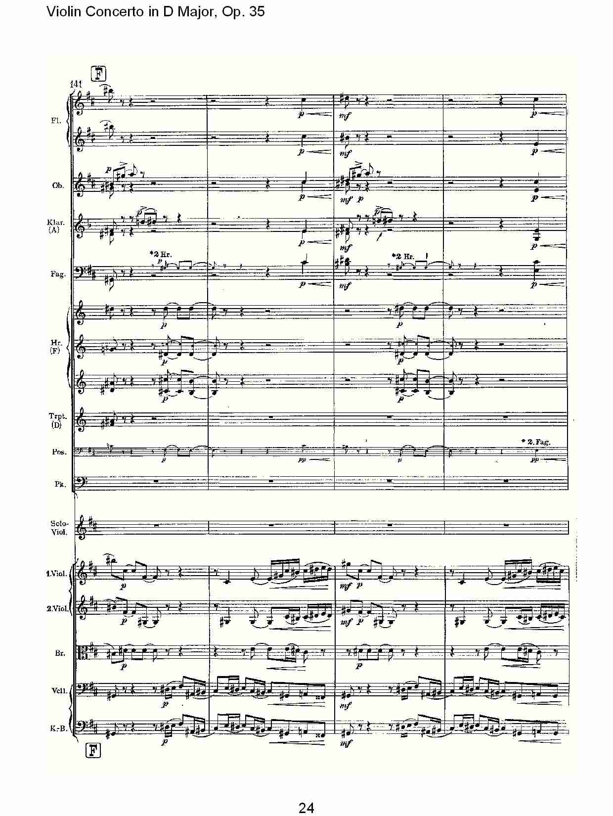 D大调小提琴协奏曲, Op.35第一乐章（五）总谱（图4）