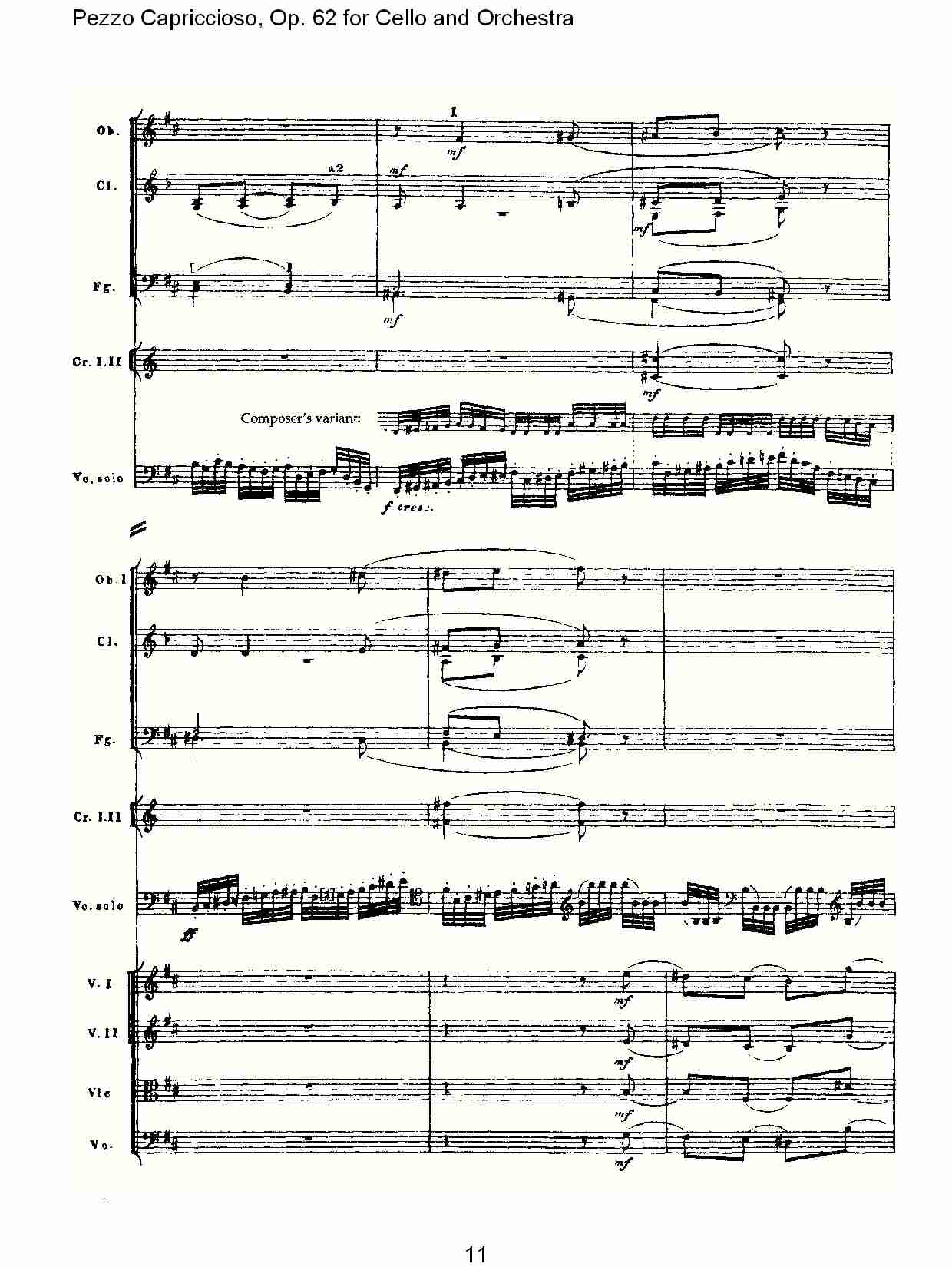 大提琴与管弦乐Pezzo Capriccioso, Op.62（三）总谱（图1）
