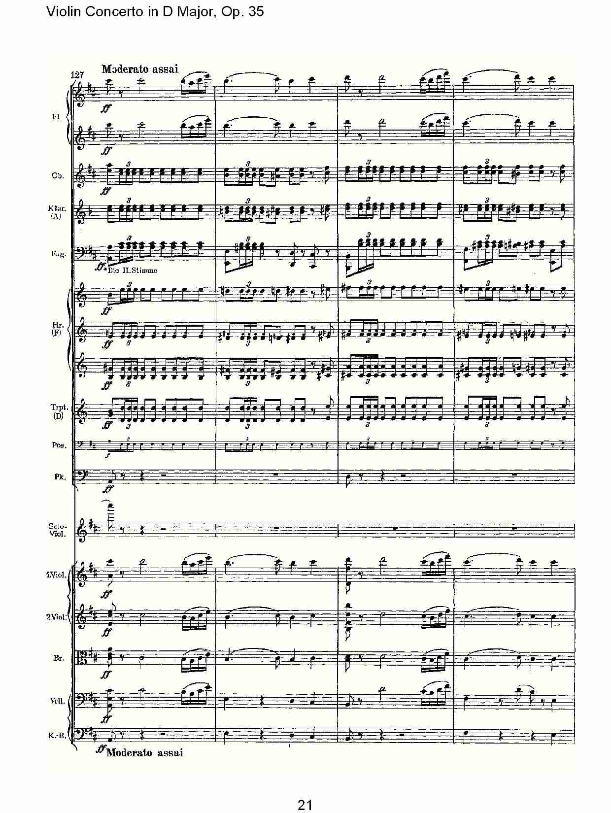 D大调小提琴协奏曲, Op.35第一乐章（五）总谱（图1）