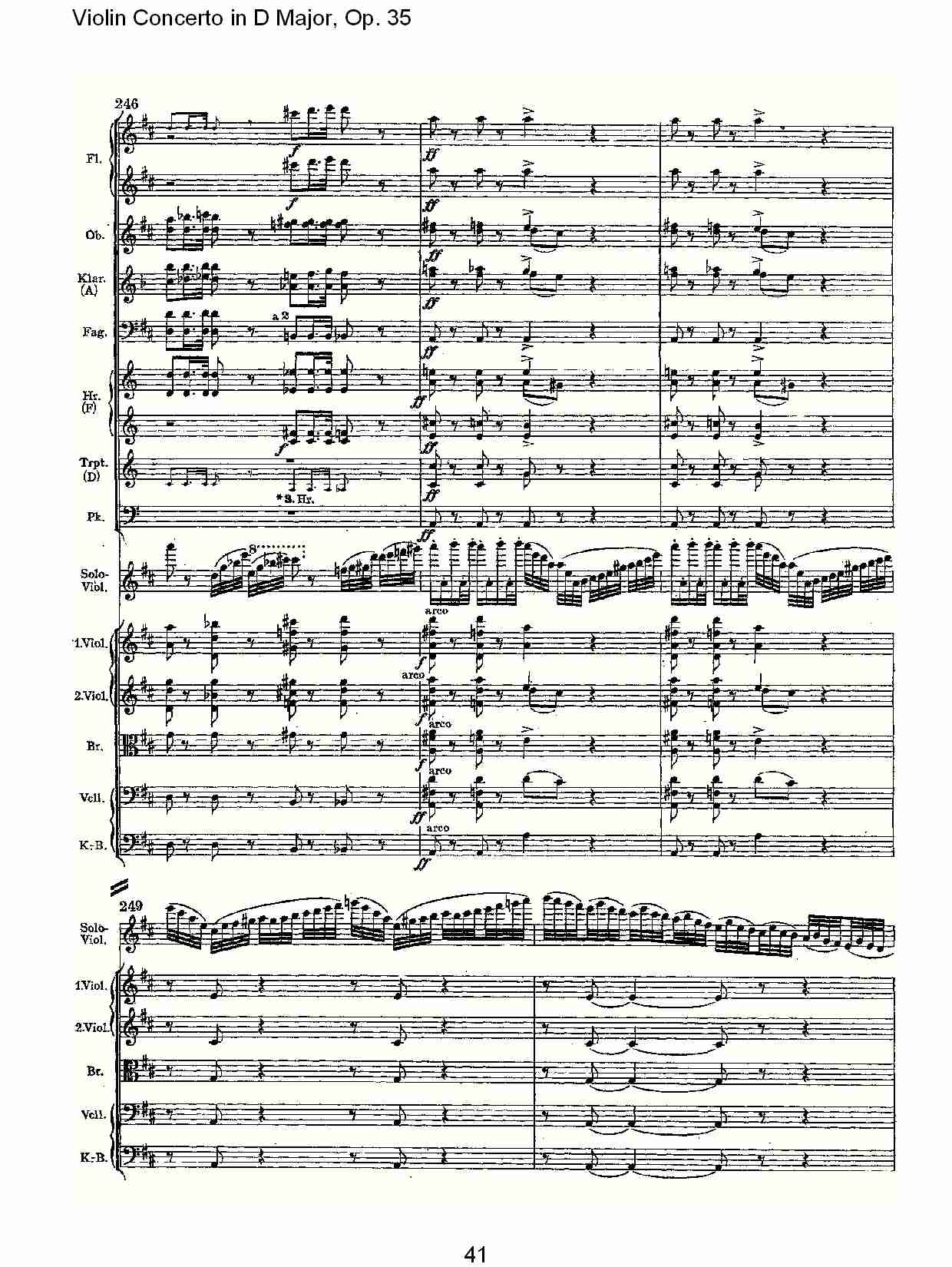 D大调小提琴协奏曲, Op.35第一乐章（九）总谱（图1）