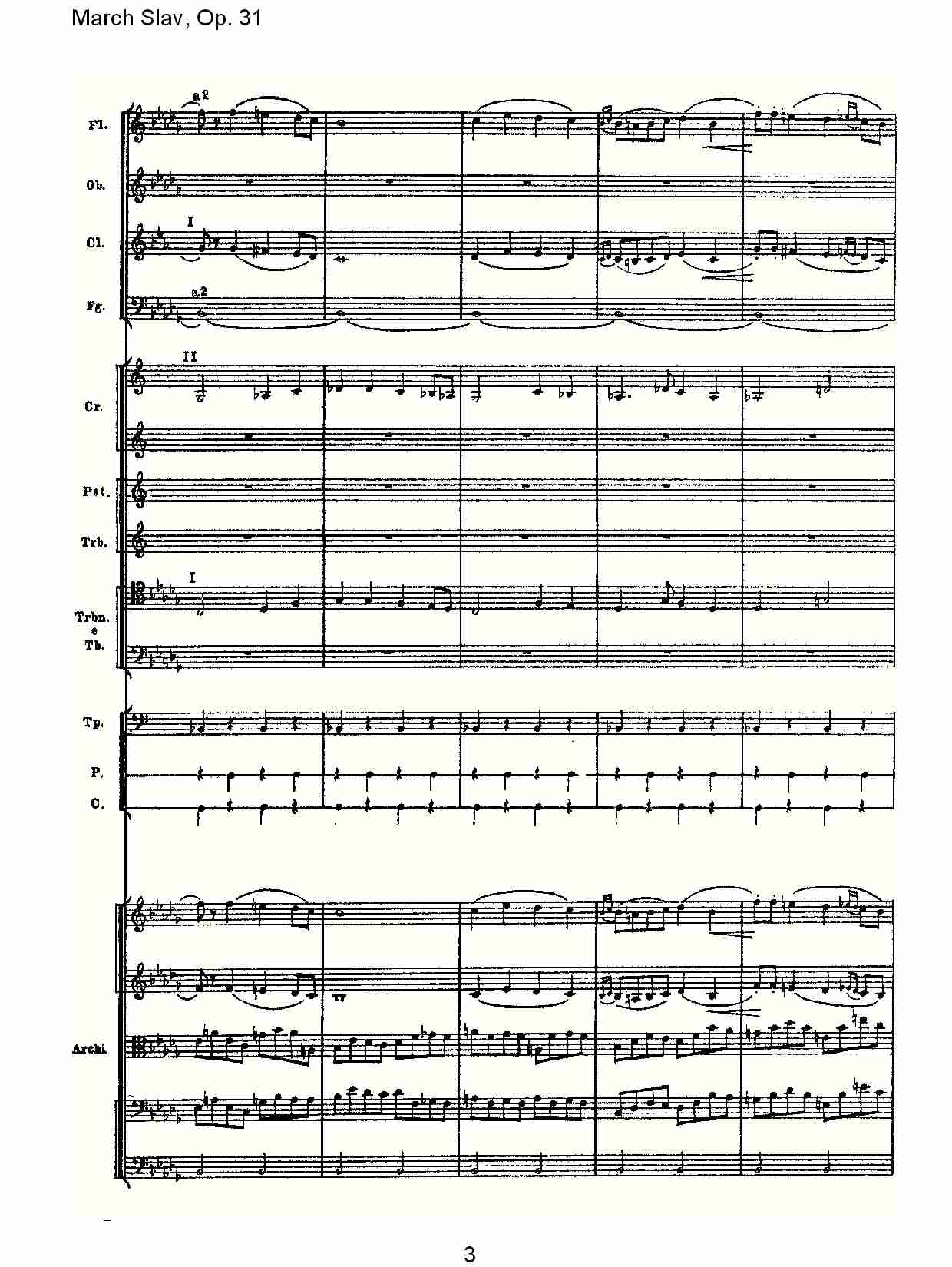 March Slav, Op.31   斯拉夫进行曲，Op.31（一）总谱（图3）