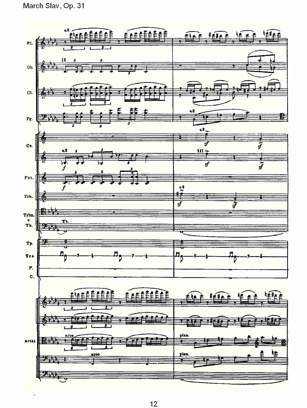 March Slav, Op.31   斯拉夫进行曲，Op.31（三）总谱（图4）