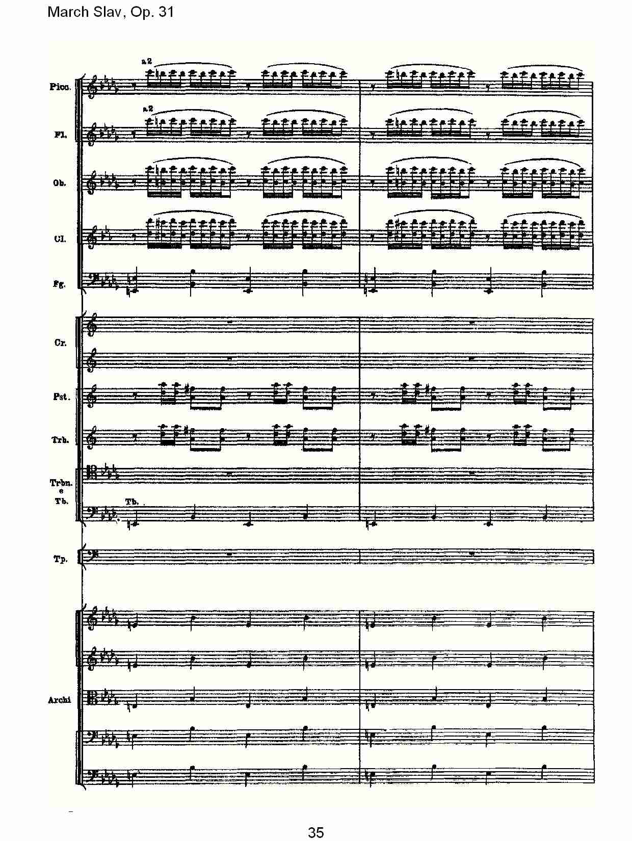 March Slav, Op.31   斯拉夫进行曲，Op.31（七）总谱（图5）