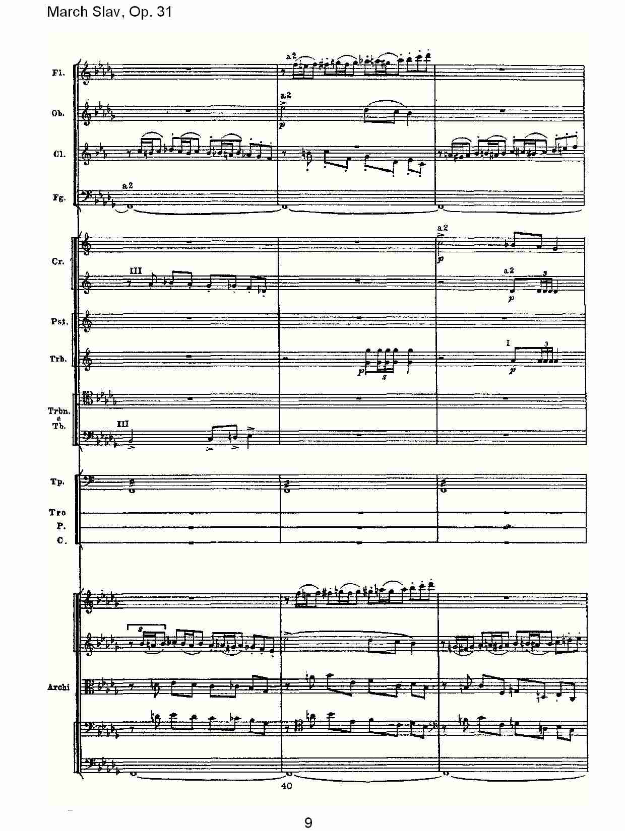 March Slav, Op.31   斯拉夫进行曲，Op.31（二）总谱（图4）