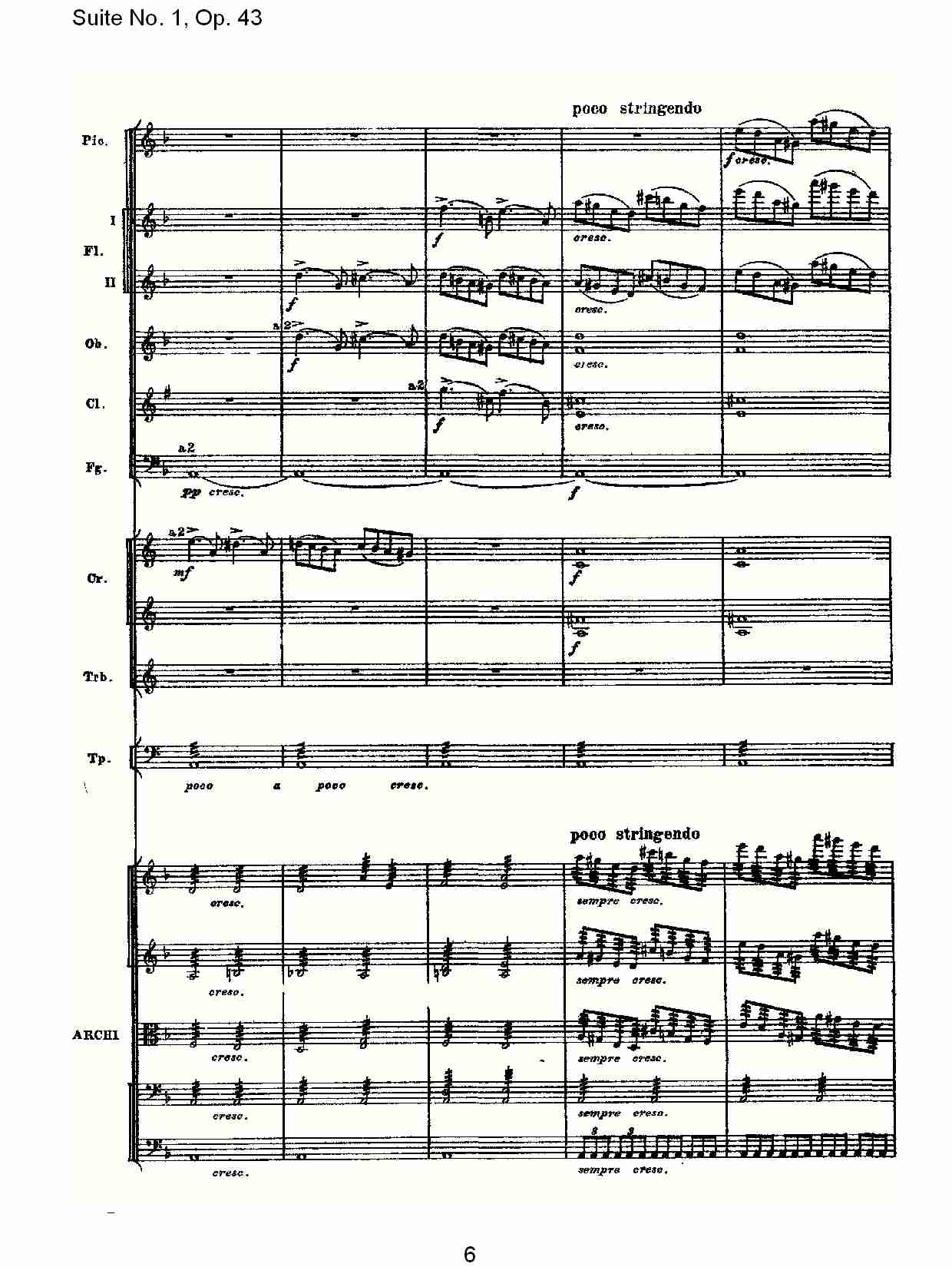 Suite No.1, Op.43   第一套曲,Op.43第一乐章（二）总谱（图1）
