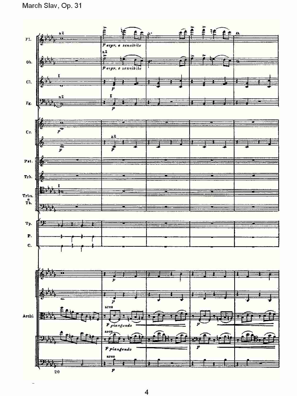 March Slav, Op.31   斯拉夫进行曲，Op.31（一）总谱（图4）