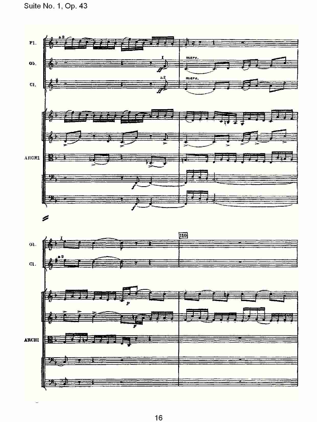 Suite No.1, Op.43   第一套曲,Op.43第一乐章（四）总谱（图1）