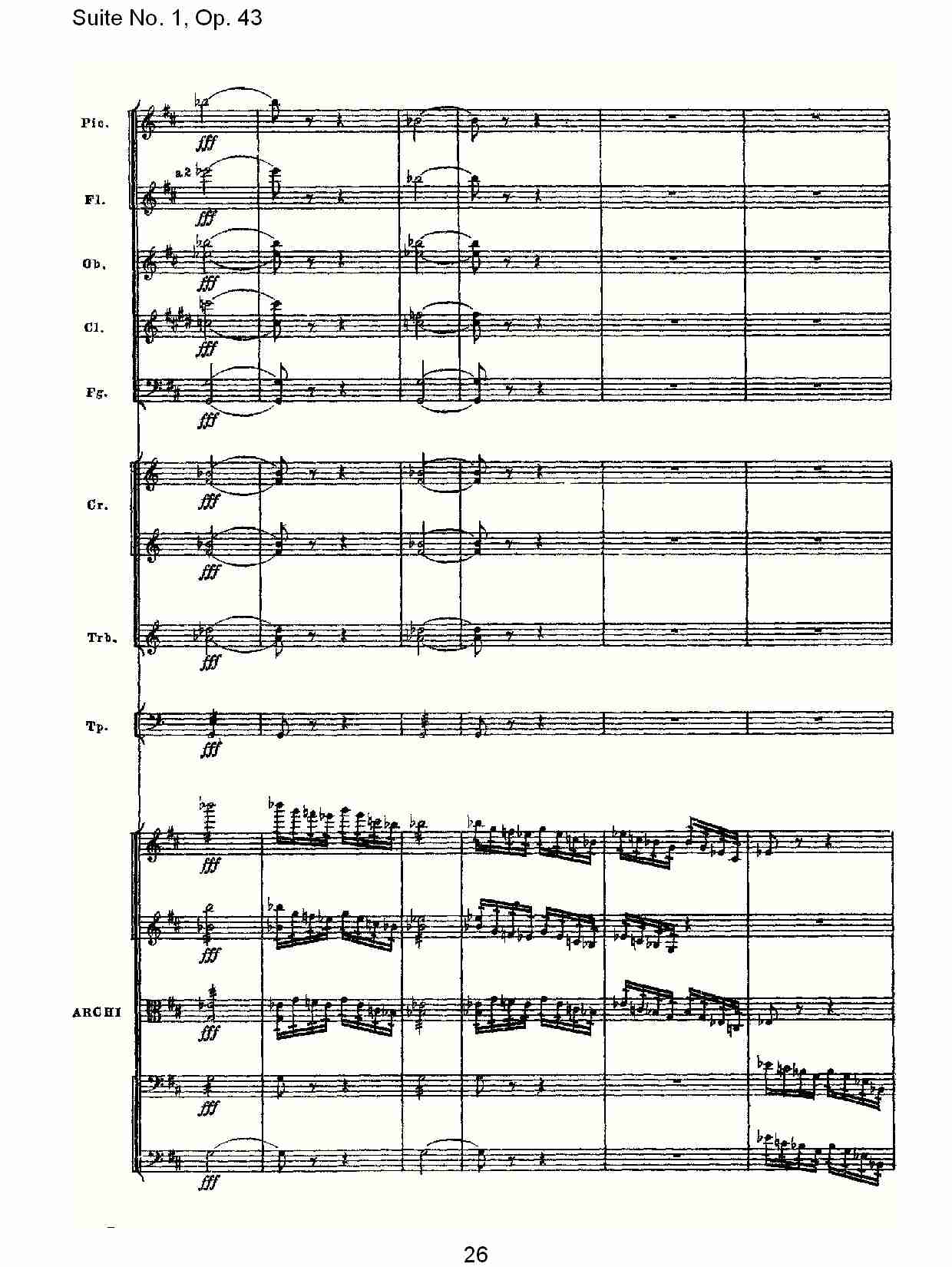 Suite No.1, Op.43   第一套曲,Op.43第三乐章（六）总谱（图1）