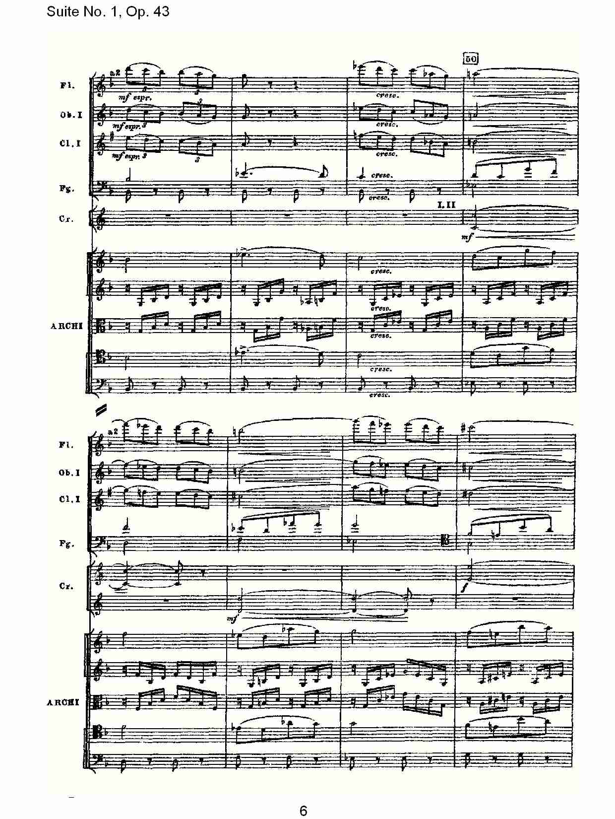 Suite No.1, Op.43   第一套曲,Op.43第三乐章（二）总谱（图1）