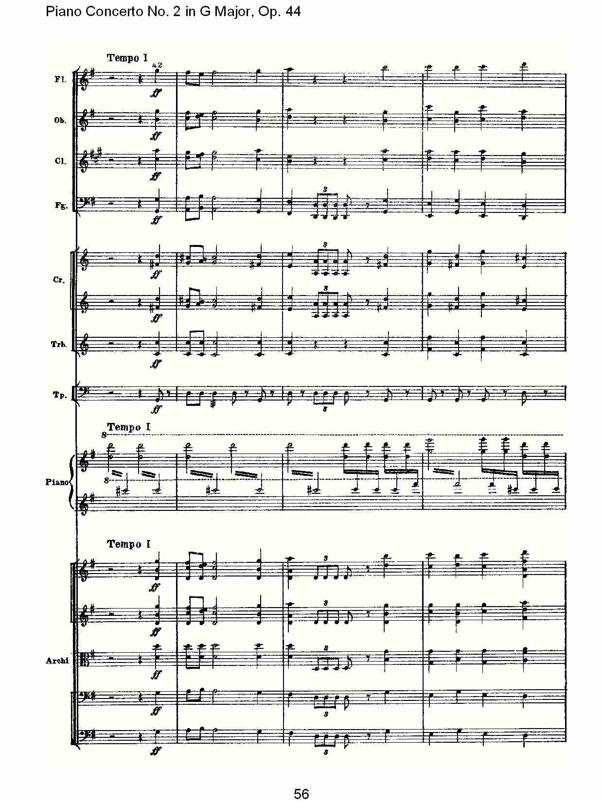 G大调第二钢琴协奏曲, Op.44第一乐章（十二）总谱（图1）
